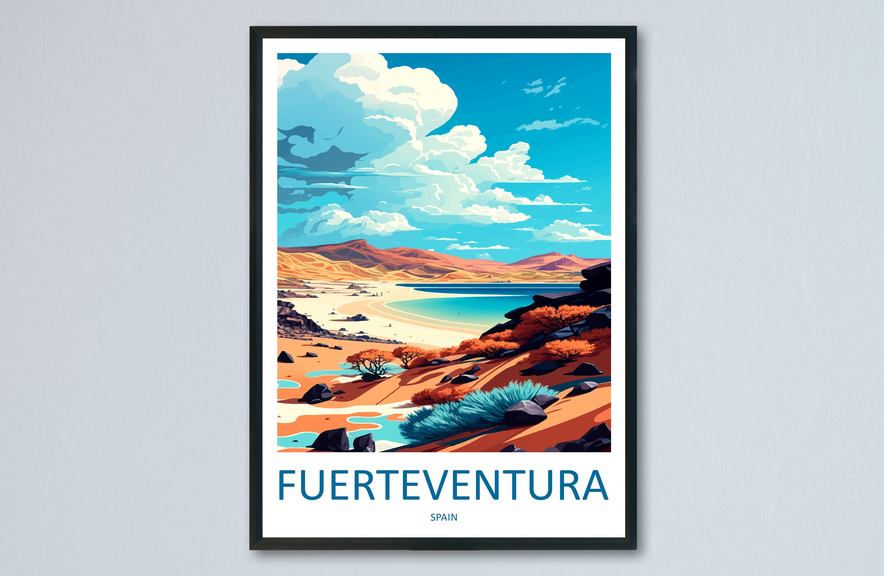 Fuerteventura Travel Print Wall Art Fuerteventura Wall Hanging Home Décor Fuerteventura Gift Art Lovers Spain Art Lover Gift Fuerteventura