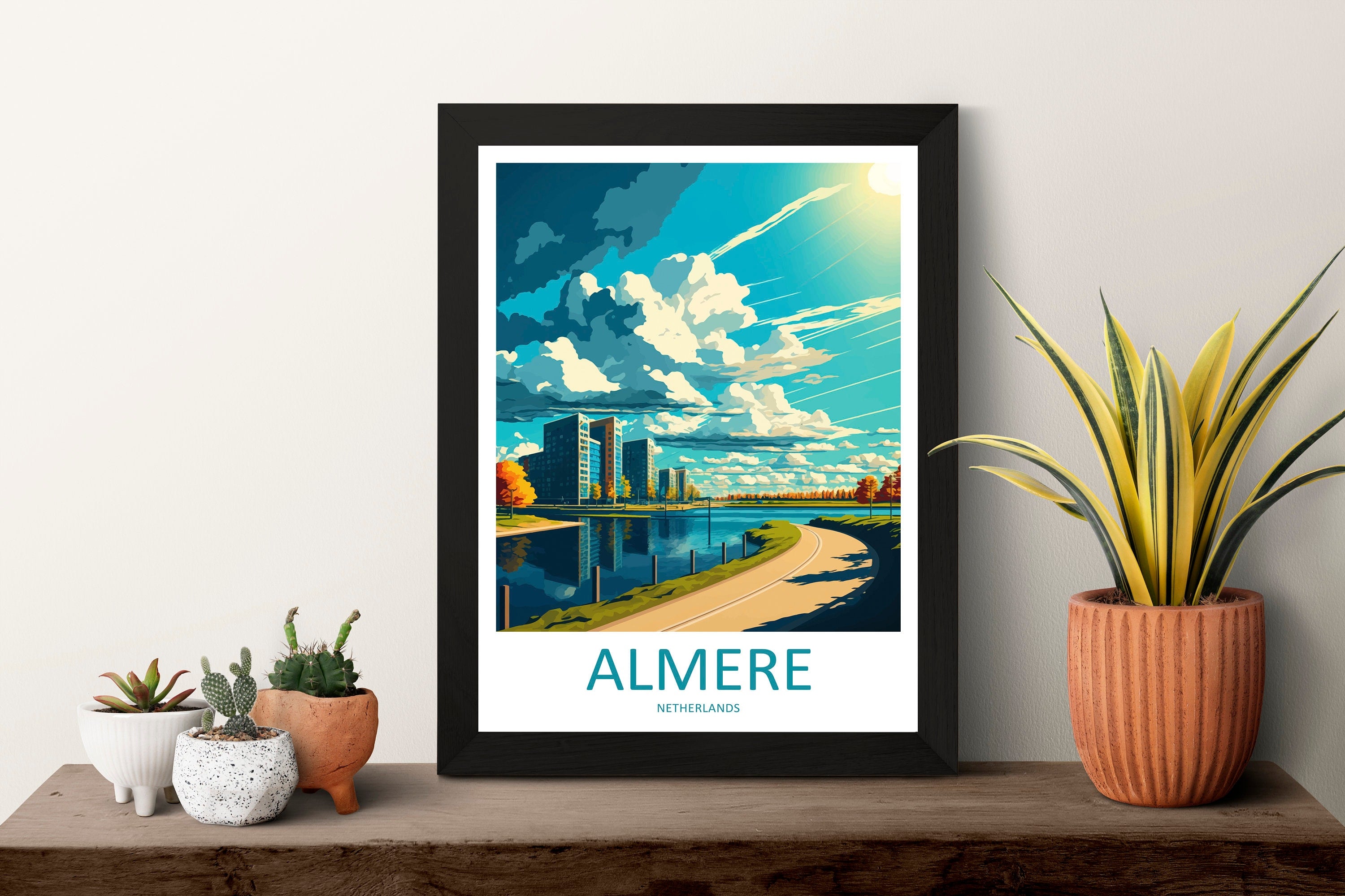 Almere Travel Print Wall Art Almere Wall Hanging Home Décor Almere Gift Art Lovers Netherlands Art Lover Gift Almere Travel Art