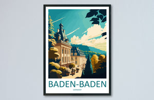 Baden-Baden Travel Print Wall Art Baden-Baden Wall Hanging Home Décor Baden-Baden Gift Art Lovers Germany Art Lover Gift Baden-Baden Art