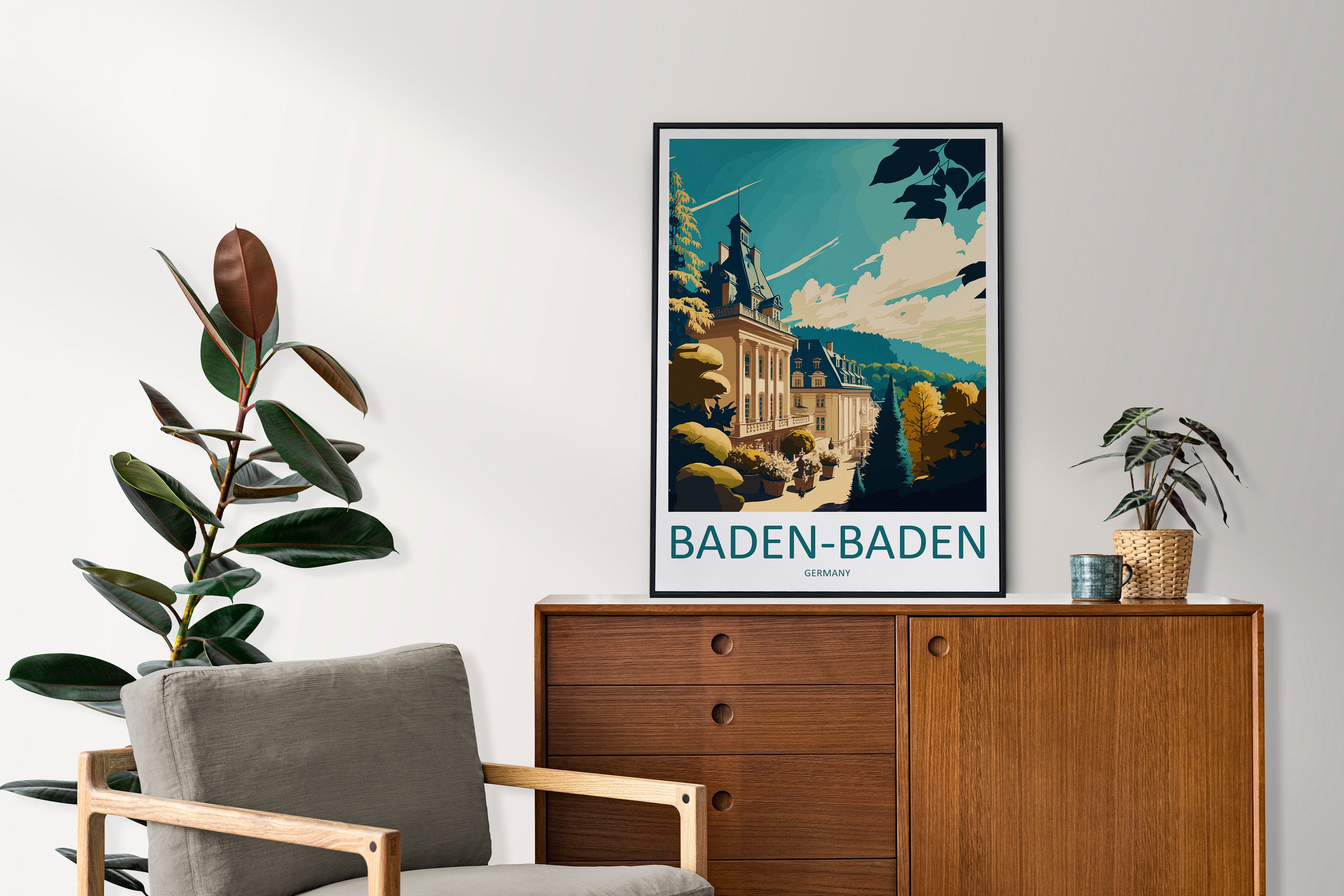 Baden-Baden Travel Print Wall Art Baden-Baden Wall Hanging Home Décor Baden-Baden Gift Art Lovers Germany Art Lover Gift Baden-Baden Art