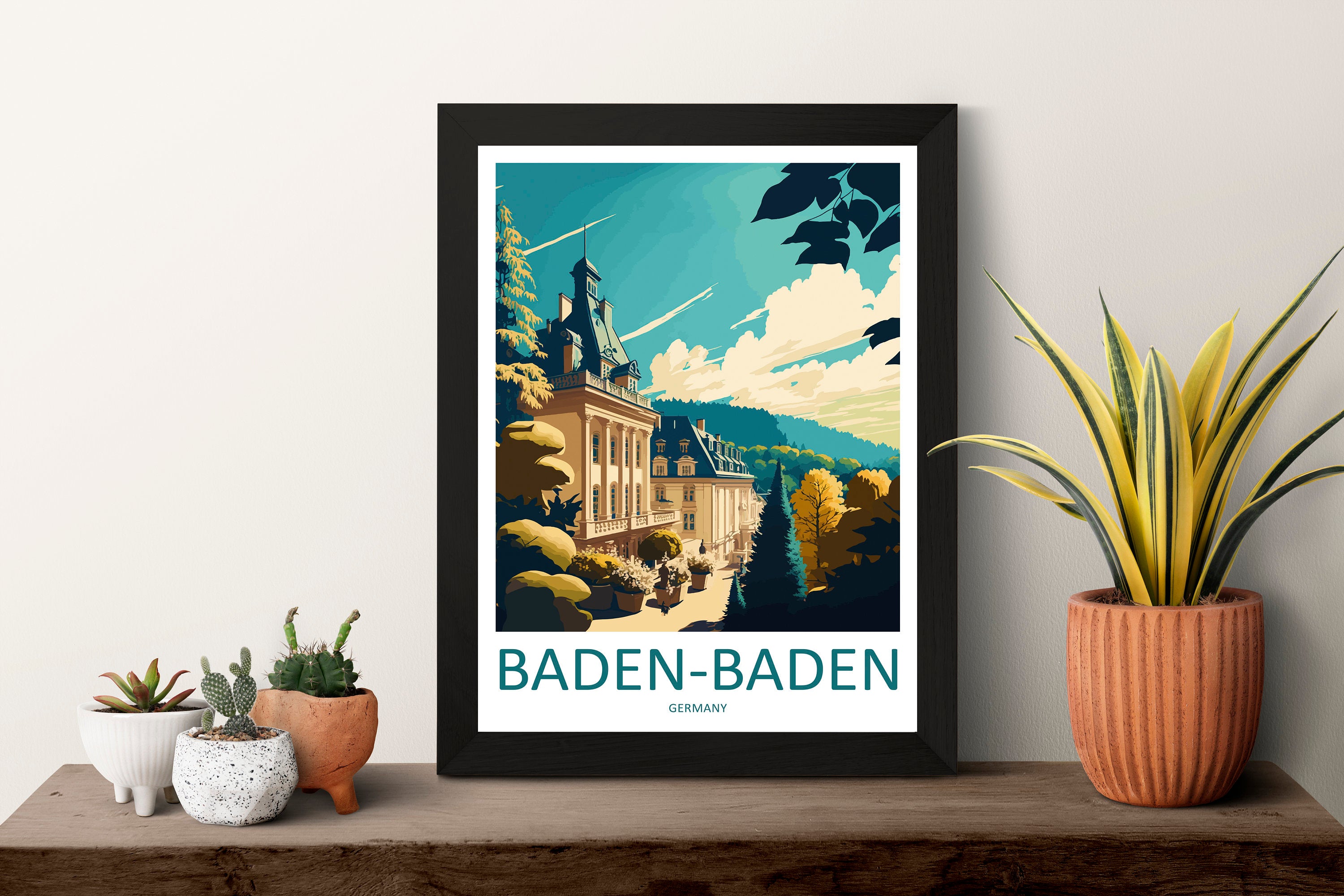 Baden-Baden Travel Print Wall Art Baden-Baden Wall Hanging Home Décor Baden-Baden Gift Art Lovers Germany Art Lover Gift Baden-Baden Art