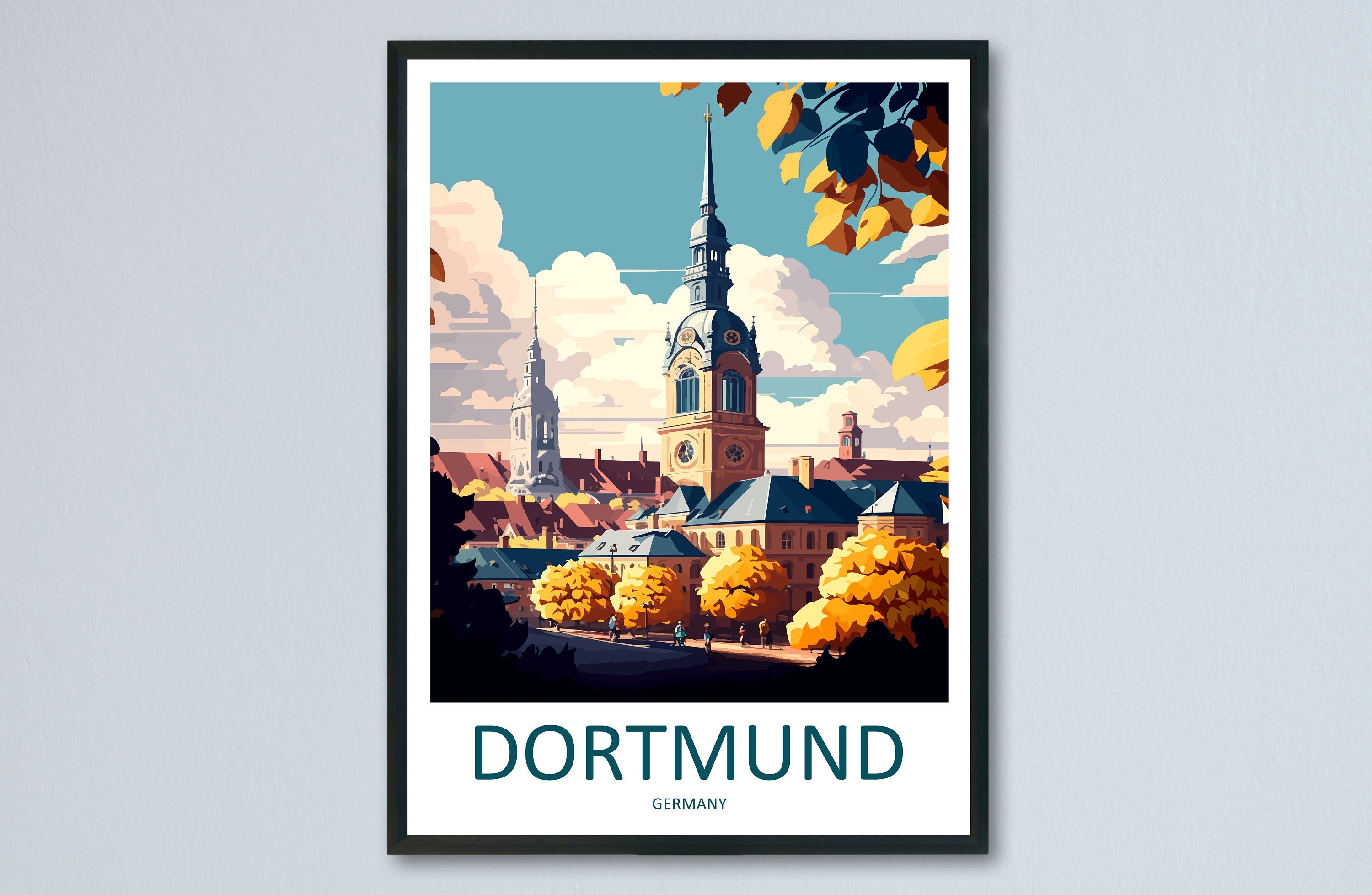 Dortmund Travel Print Wall Art Dortmund Wall Hanging Home Décor Dortmund Gift Art Lovers Germany Art Lover Gift Dortmund Art Travel Gift