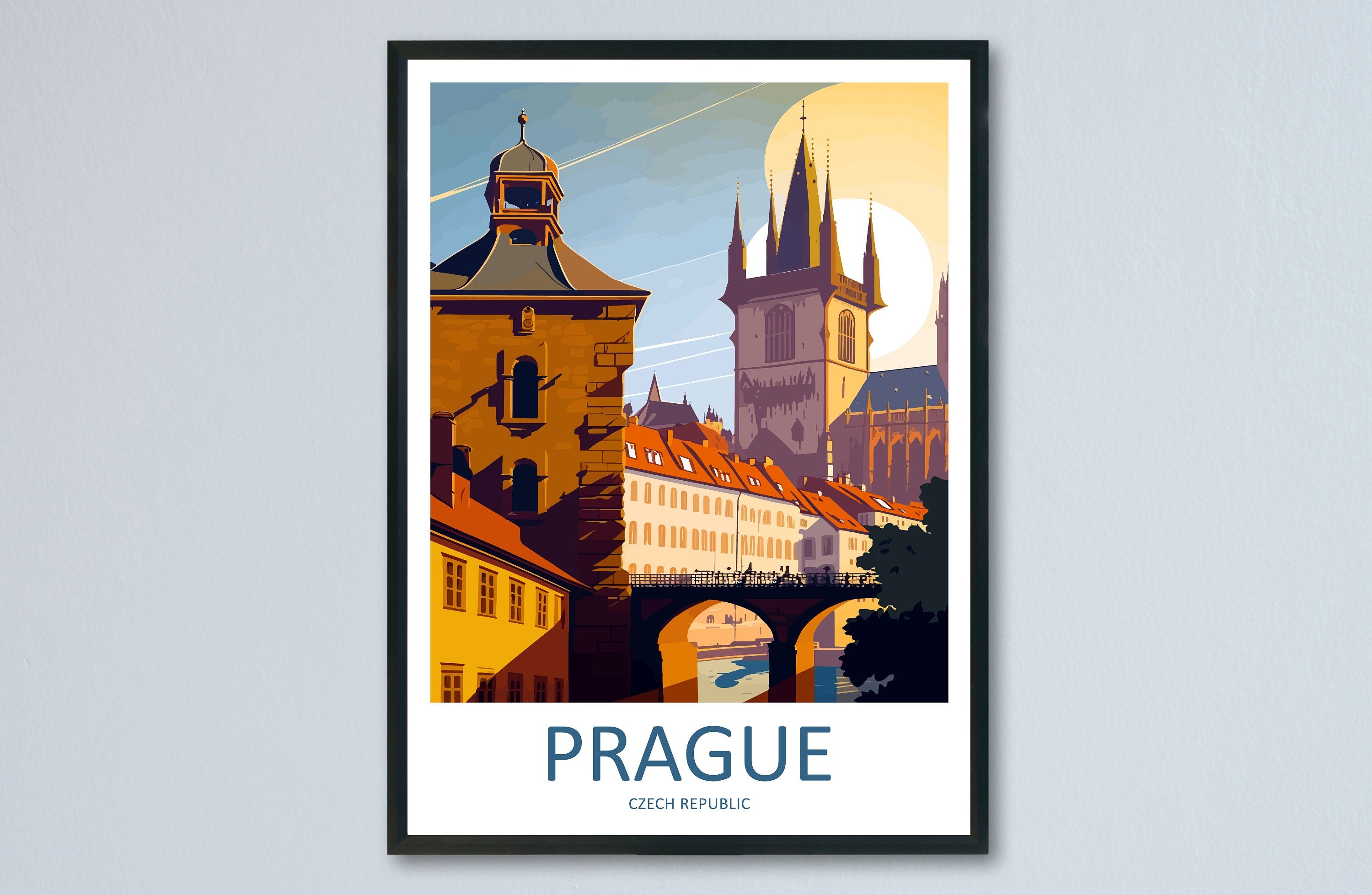 Prague Travel Print Wall Art Prague Wall Hanging Home Décor Prague Gift Art Lovers Czech Republic Art Lover Gift Prague Art Decor