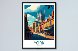 York Travel Print Wall Art York Wall Hanging Home Décor York Gift Art Lovers England Art Lover Gift York City England Travel Art Gift