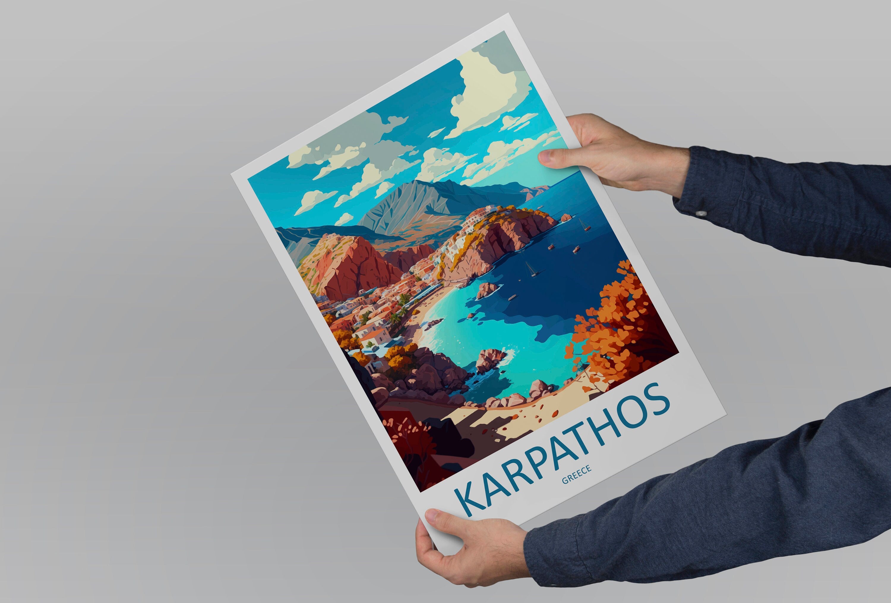 Karpathos Travel Print Wall Art Karpathos Greece Wall Hanging Home Decoration Karpathos Gift Art Lovers Wall Art Print Karpathos Greece Art