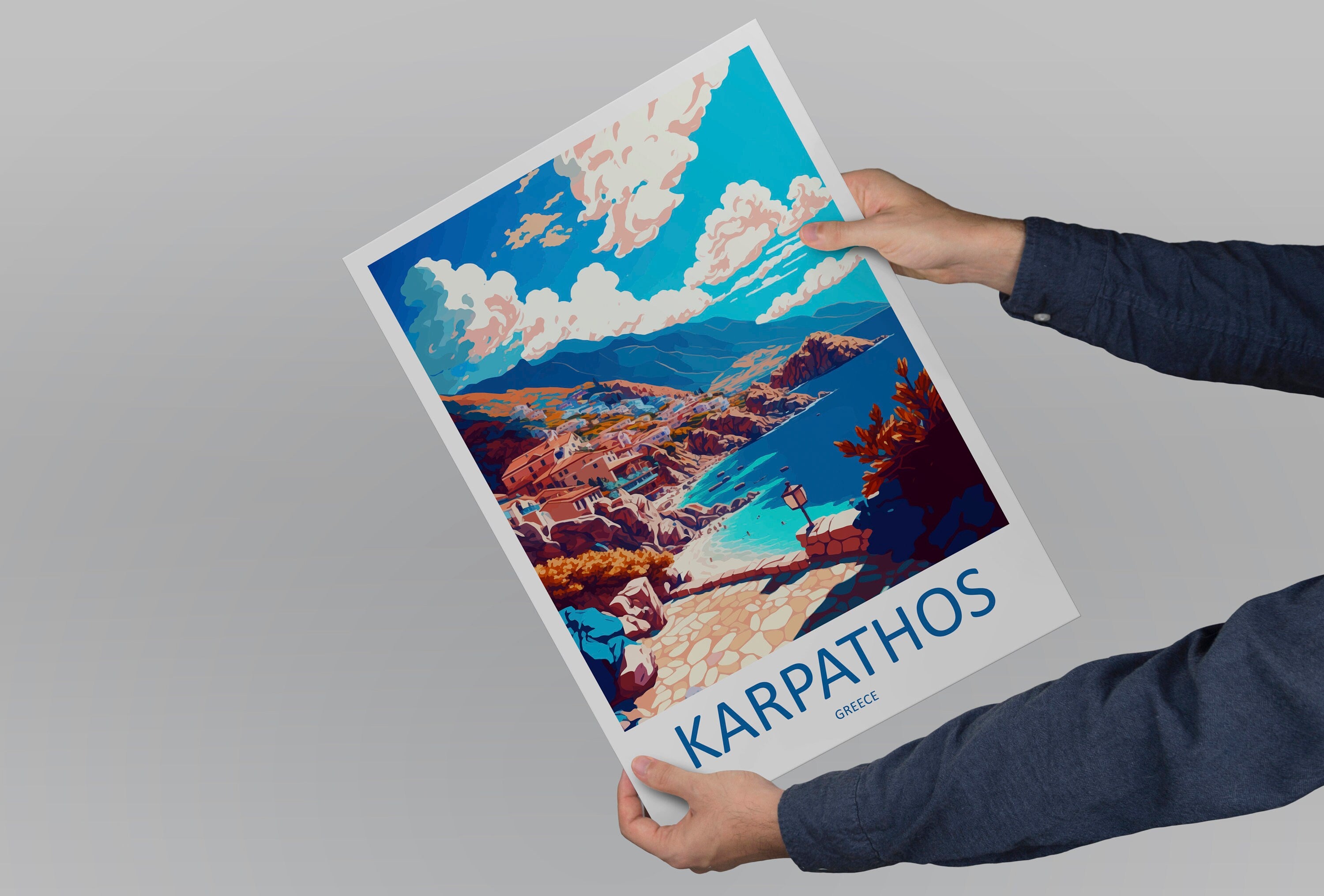 Karpathos Travel Print Wall Art Karpathos Greece Wall Hanging Home Decoration Karpathos Gift Art Lovers Wall Art Print Karpathos Greece Art