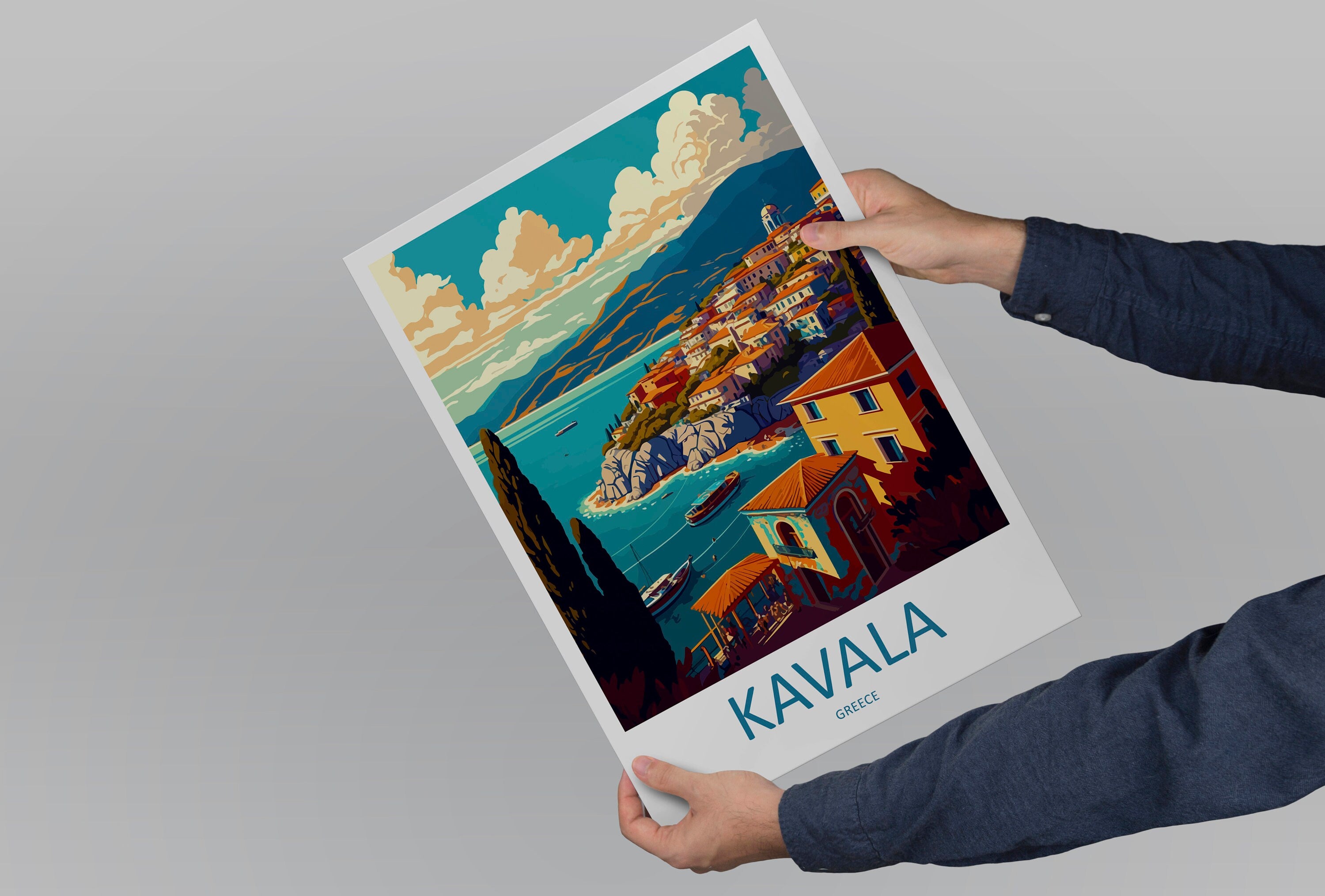 Kavala Travel Print Wall Art Kavala Greece Wall Hanging Home Decoration Kavala Gift Art Lovers Wall Art Print Kavala Greece Wall Art