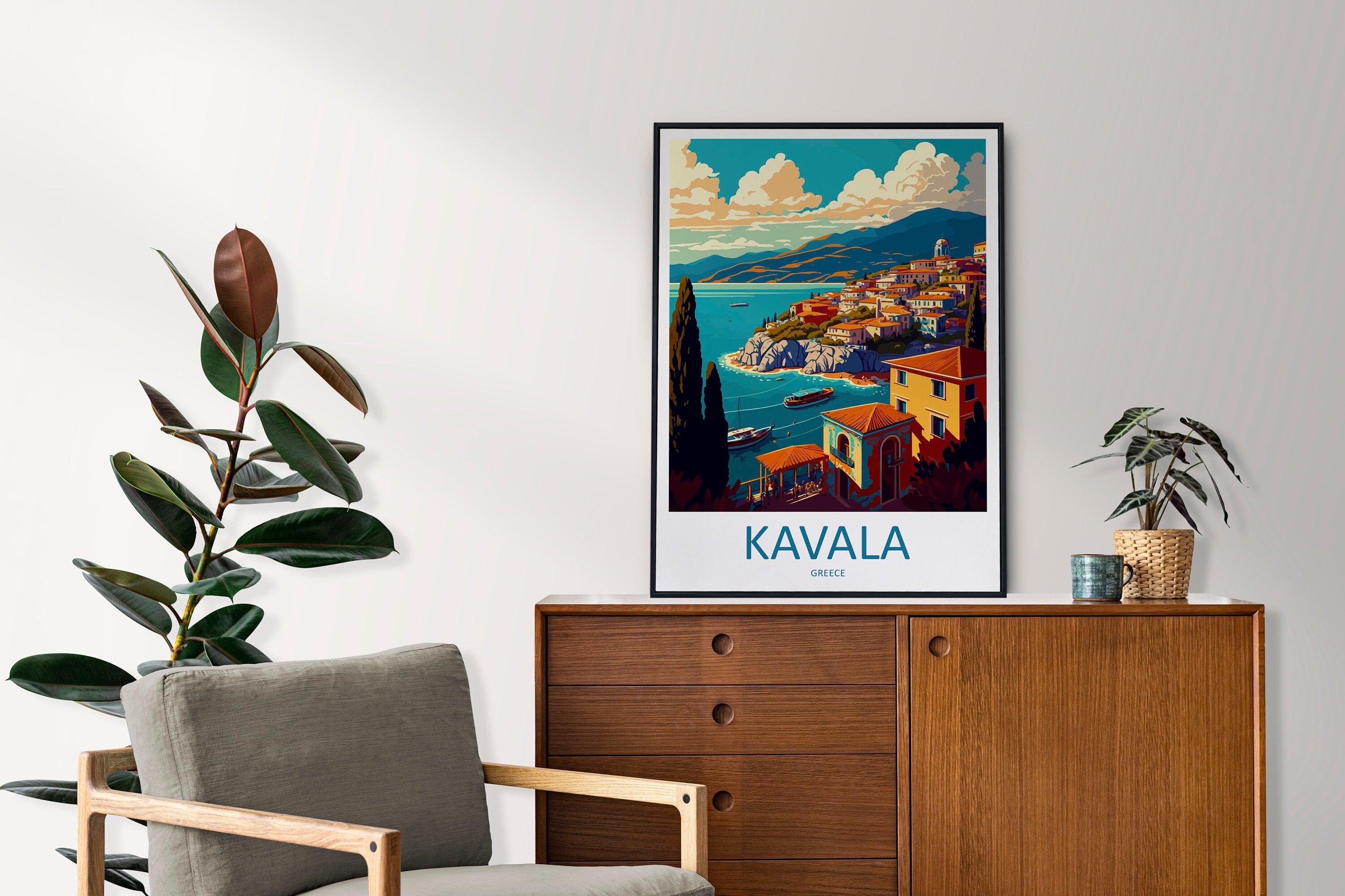 Kavala Travel Print Wall Art Kavala Greece Wall Hanging Home Decoration Kavala Gift Art Lovers Wall Art Print Kavala Greece Wall Art