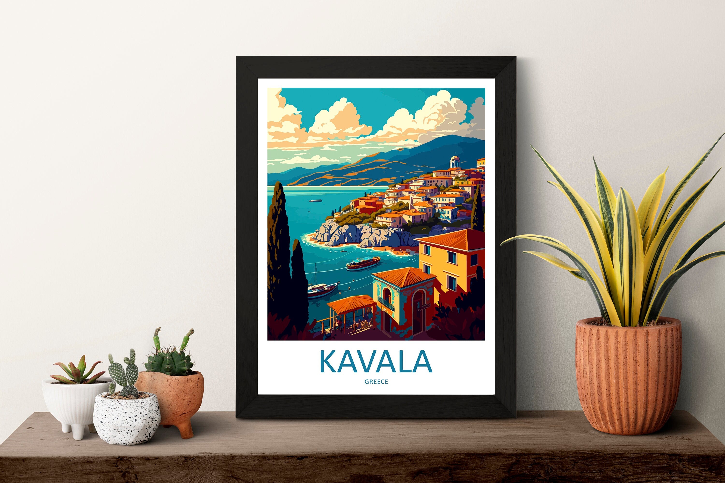 Kavala Travel Print Wall Art Kavala Greece Wall Hanging Home Decoration Kavala Gift Art Lovers Wall Art Print Kavala Greece Wall Art