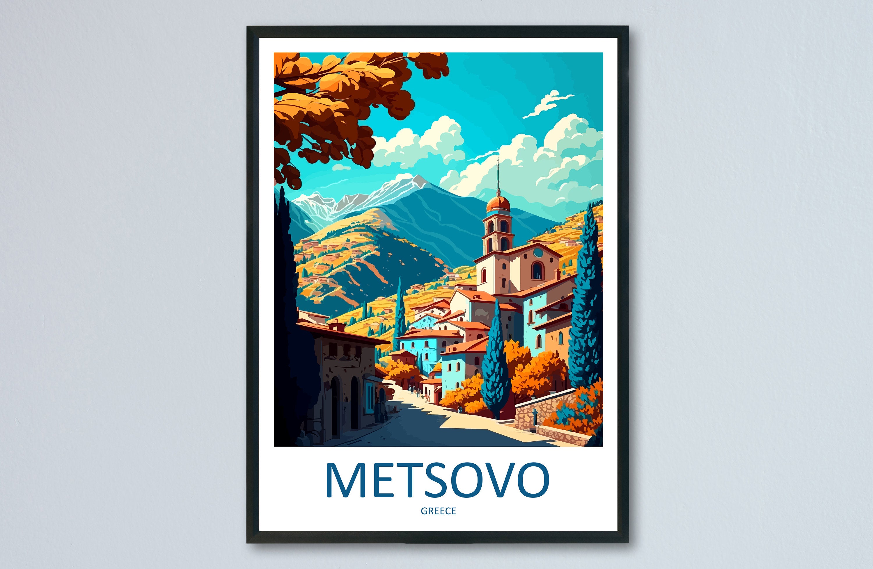 Metsovo Travel Print Wall Art Metsovo Greece Wall Hanging Home Decoration Metsovo Gift Art Lovers Wall Art Print Metsovo Greece Wall Art