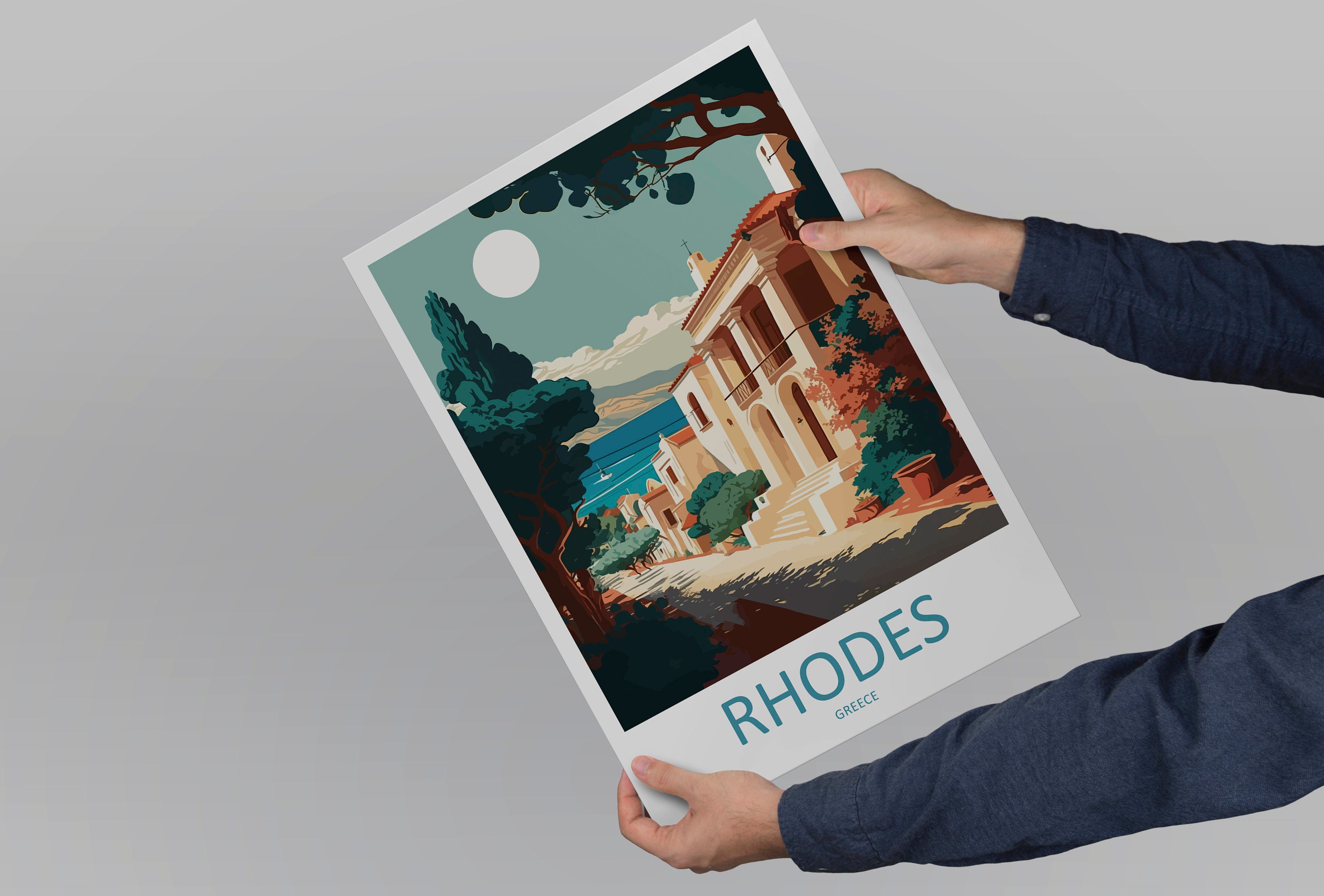 Rhodes Travel Print Wall Art Rhodes Greece Wall Hanging Home Decoration Rhodes Gift Art Lovers Wall Art Print Rhodes Greece Wall Art