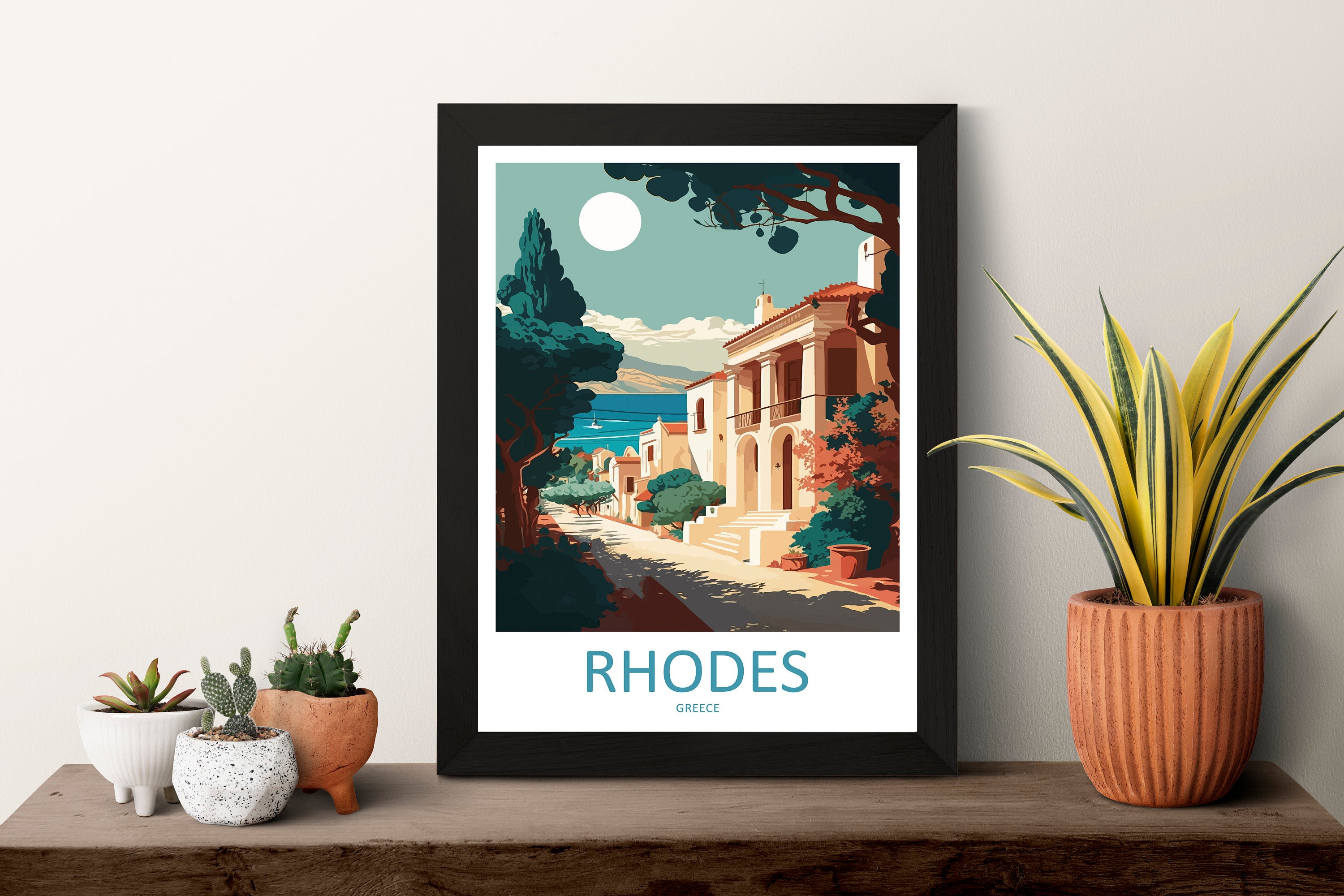 Rhodes Travel Print Wall Art Rhodes Greece Wall Hanging Home Decoration Rhodes Gift Art Lovers Wall Art Print Rhodes Greece Wall Art