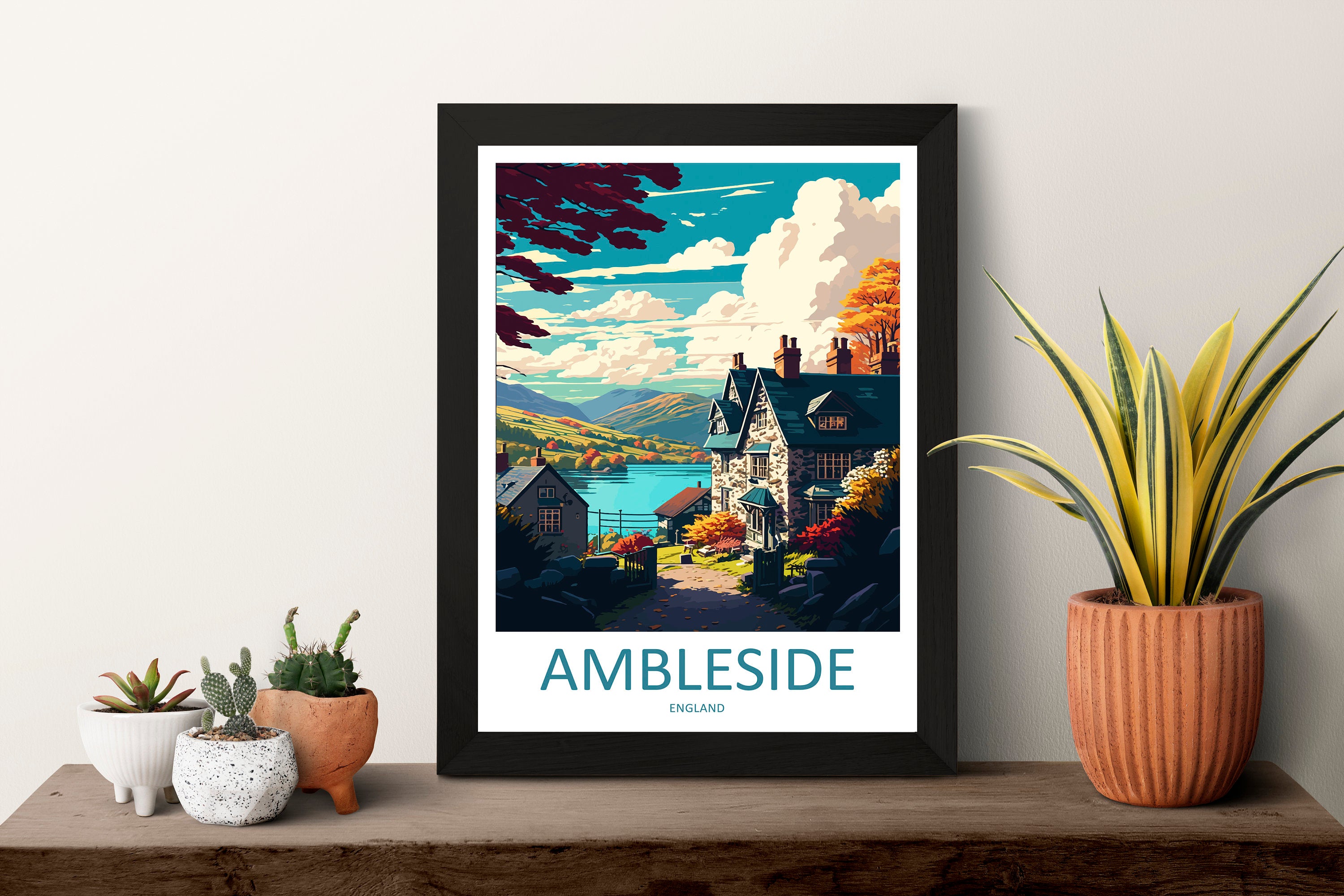 Ambleside Travel Print Wall Art Ambleside Wall Hanging Home Décor Ambleside Gift Art Lovers England Art Lover Gift Ambleside Travel Poster