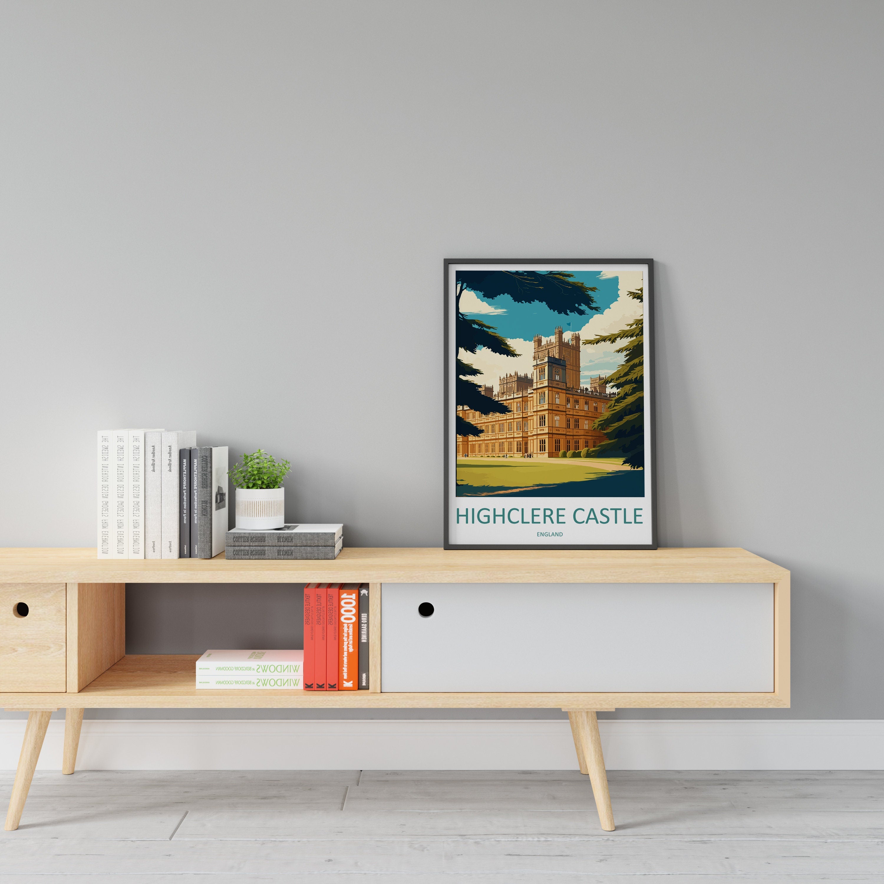 Highclere Castle Travel Print Wall Art Highclere Castle Wall Hanging Home Décor Highclere Castle Gift Art Lovers England Art Lover Gift