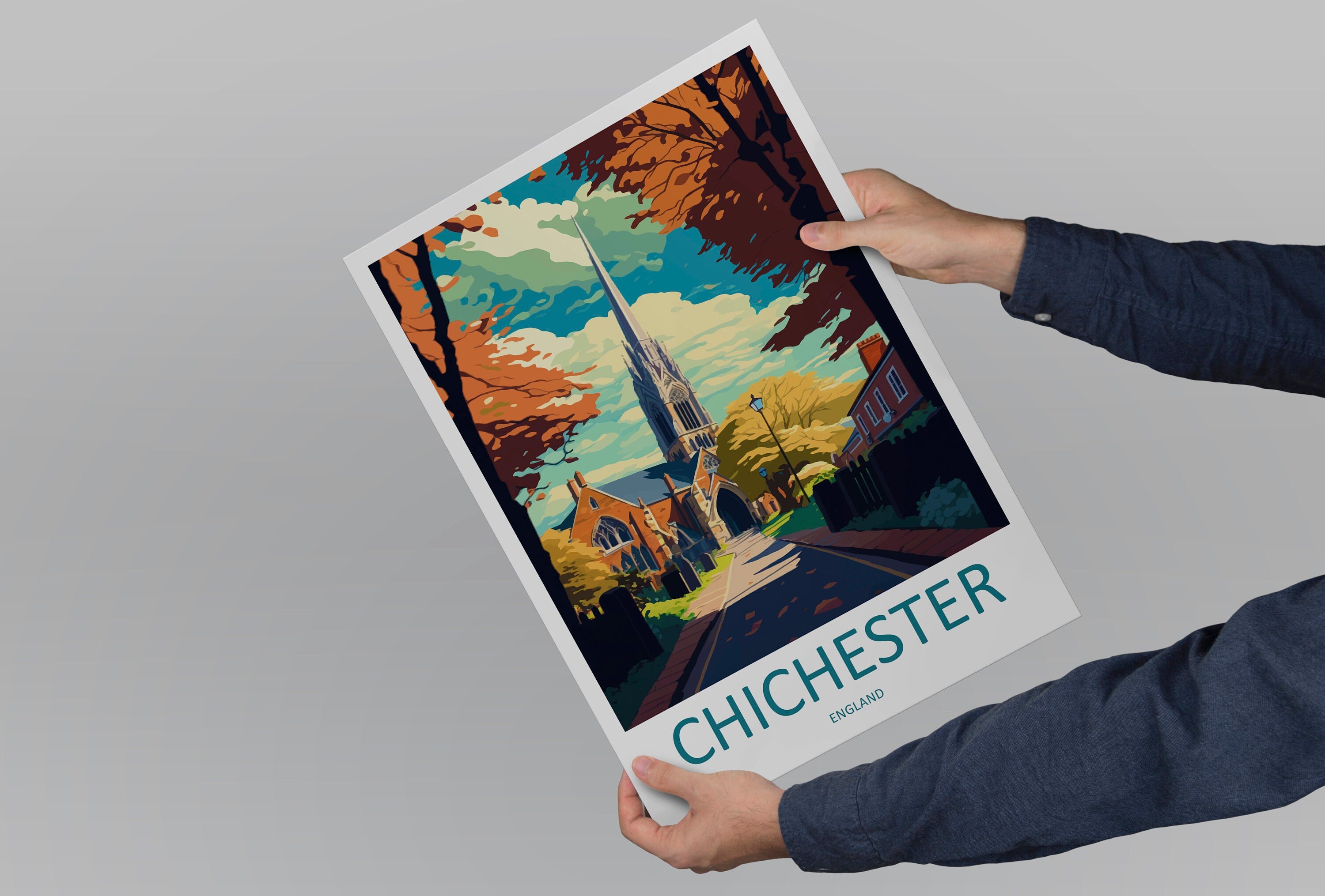 Chichester Travel Print Wall Art Chichester Wall Hanging Home Décor Chichester Gift Art Lovers England Art Lover Gift Chichester Travel Déco