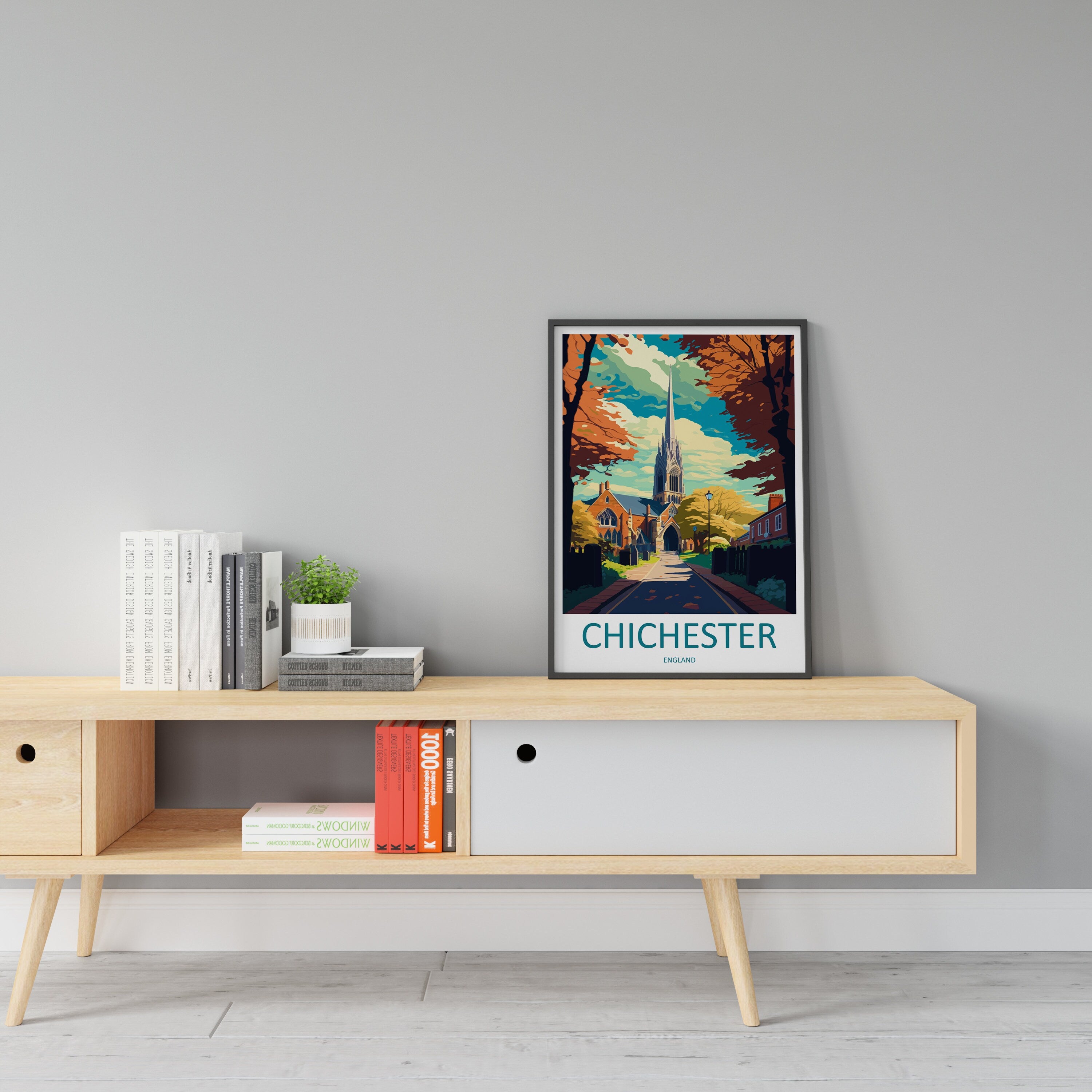 Chichester Travel Print Wall Art Chichester Wall Hanging Home Décor Chichester Gift Art Lovers England Art Lover Gift Chichester Travel Déco