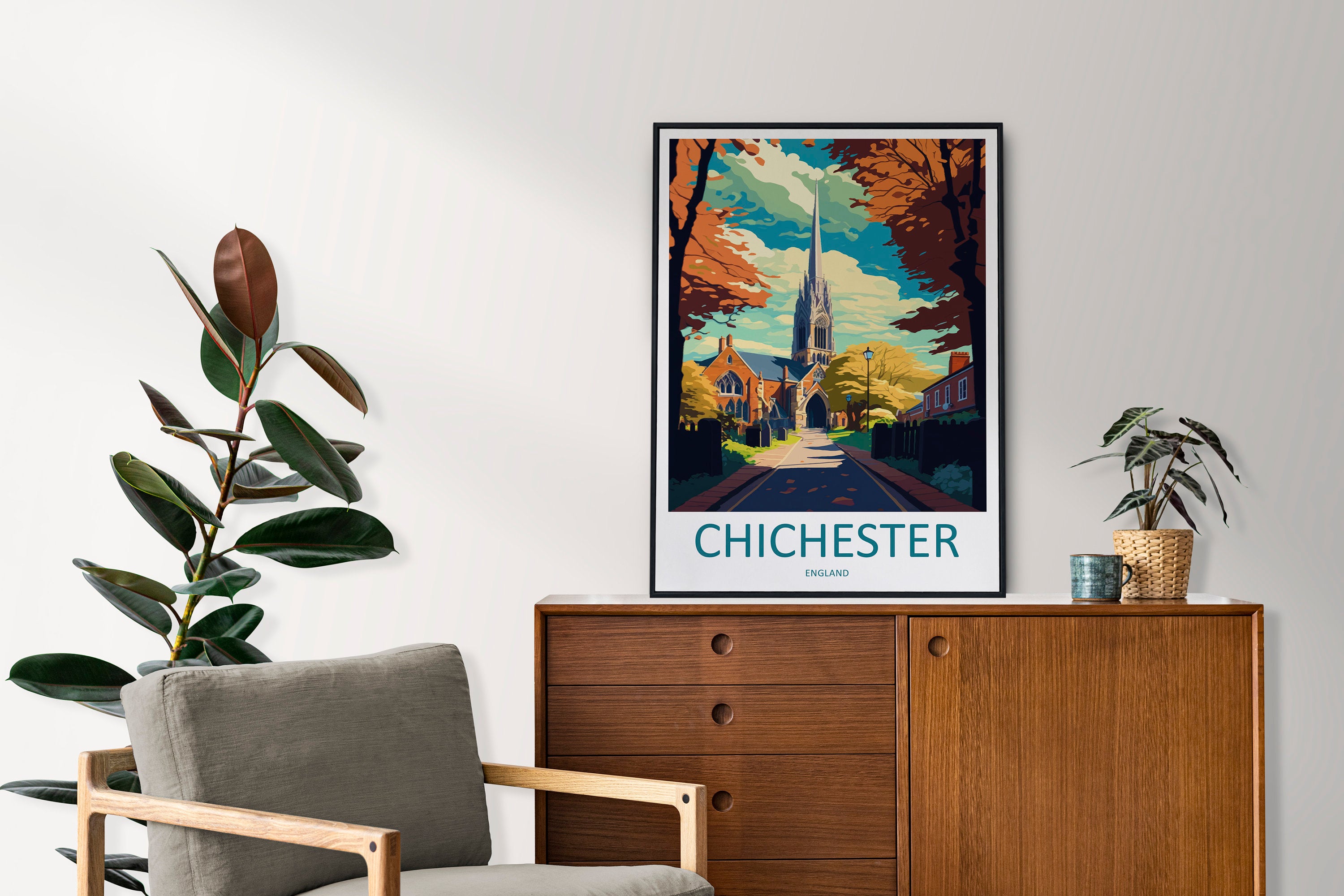 Chichester Travel Print Wall Art Chichester Wall Hanging Home Décor Chichester Gift Art Lovers England Art Lover Gift Chichester Travel Déco