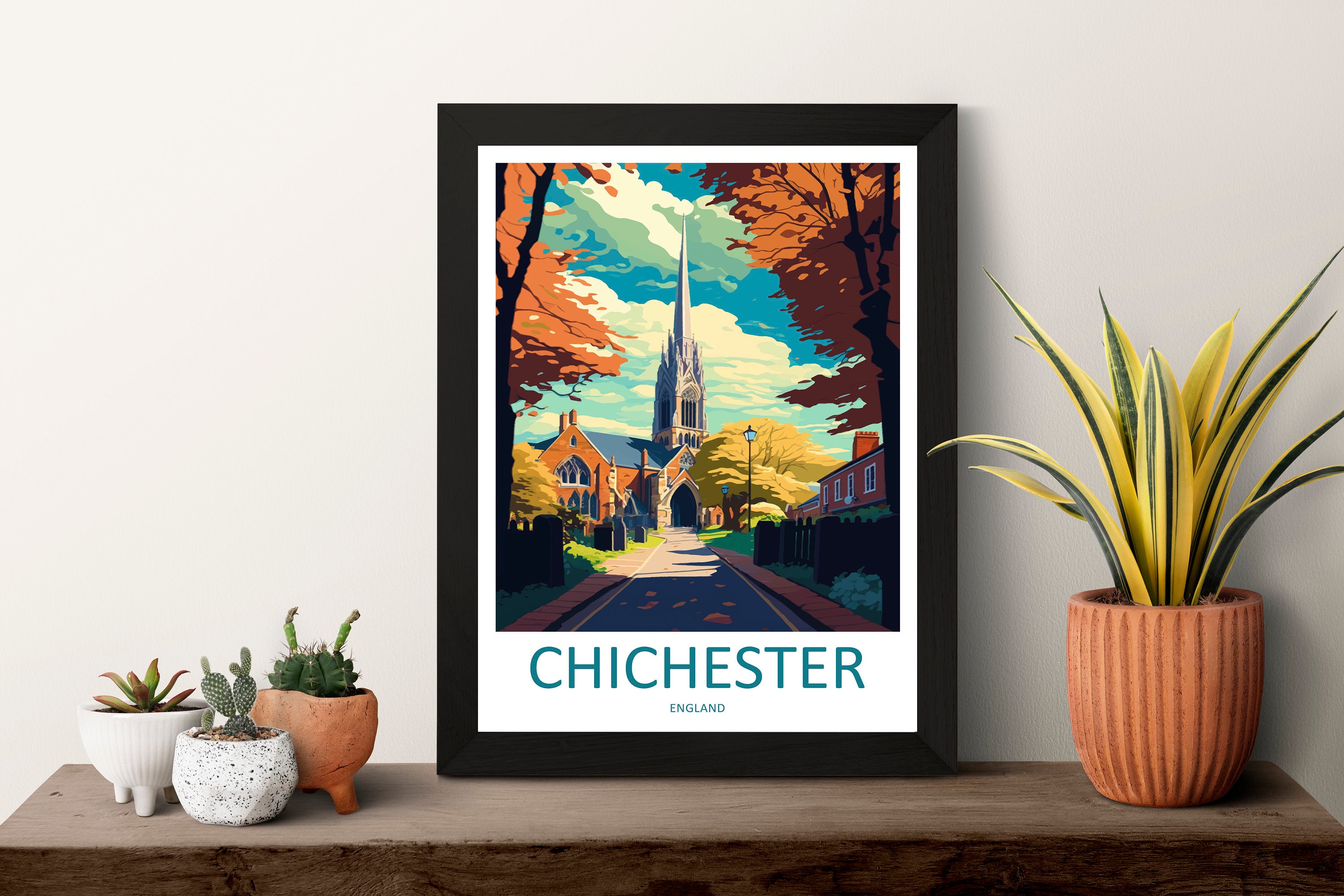 Chichester Travel Print Wall Art Chichester Wall Hanging Home Décor Chichester Gift Art Lovers England Art Lover Gift Chichester Travel Déco