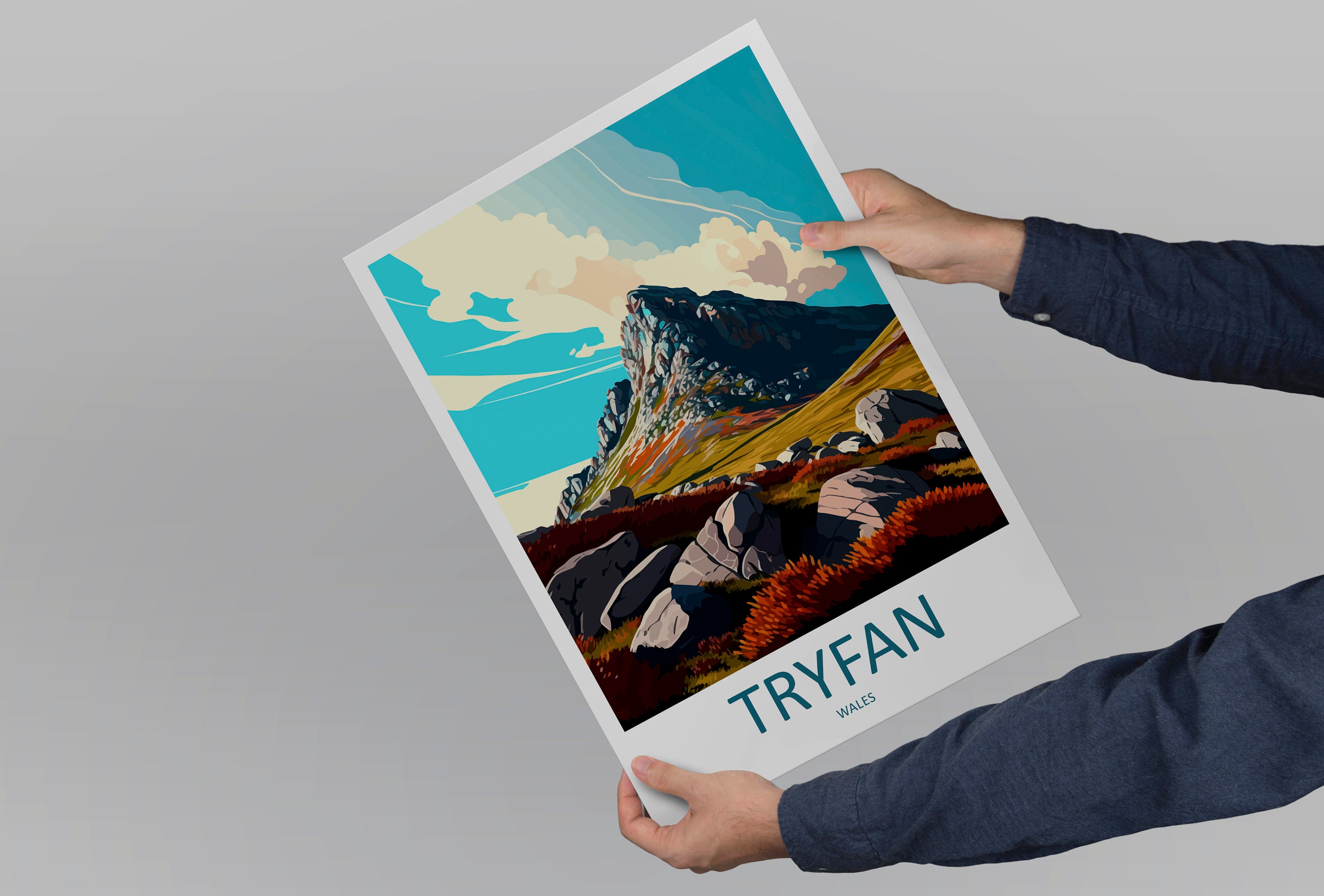 Tryfan Travel Print Wall Art Tryfan Wall Hanging Home Décor Tryfan Gift Art Lovers Welsh Art Lover Gift Tryfan Travel Decor Tryfan Mountain