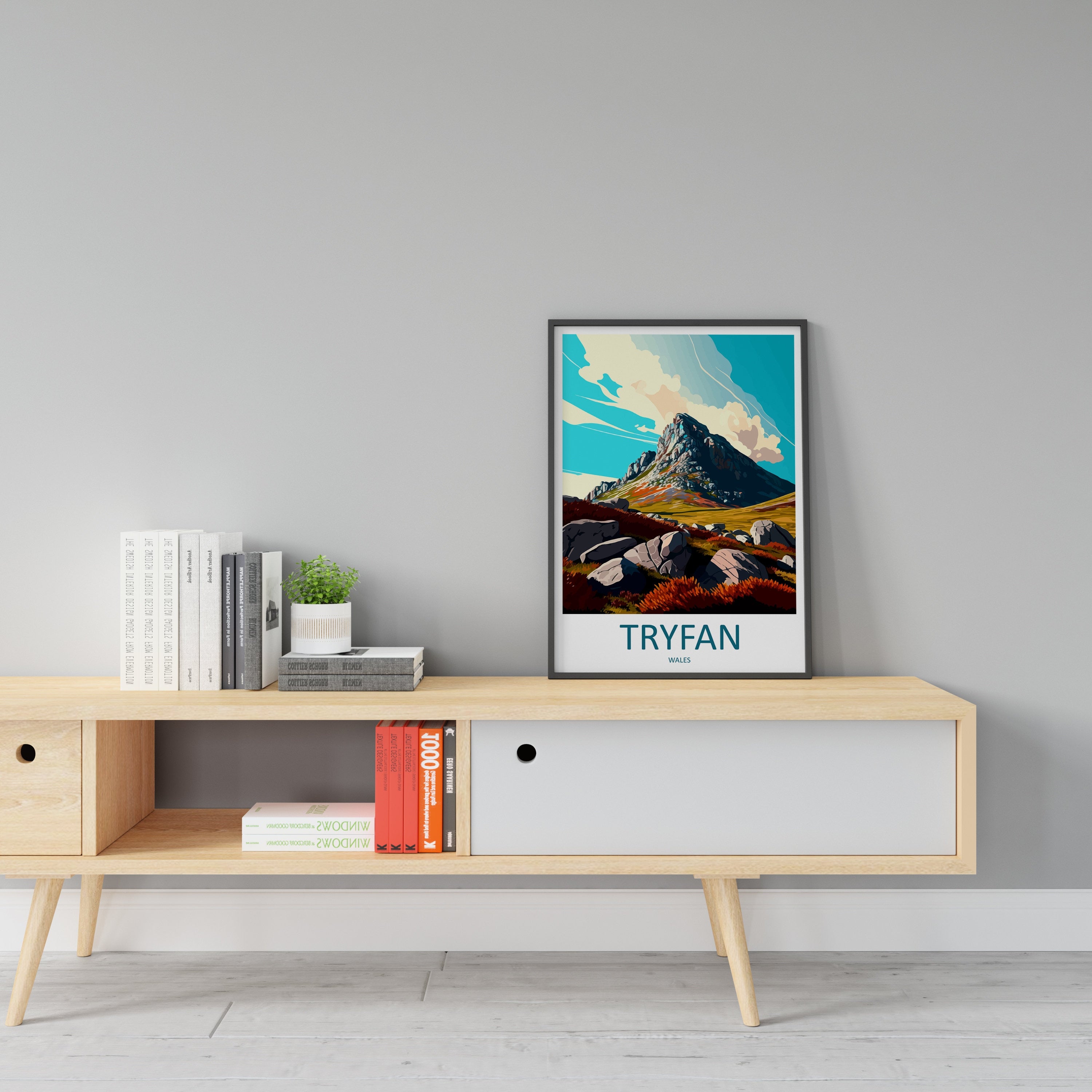 Tryfan Travel Print Wall Art Tryfan Wall Hanging Home Décor Tryfan Gift Art Lovers Welsh Art Lover Gift Tryfan Travel Decor Tryfan Mountain