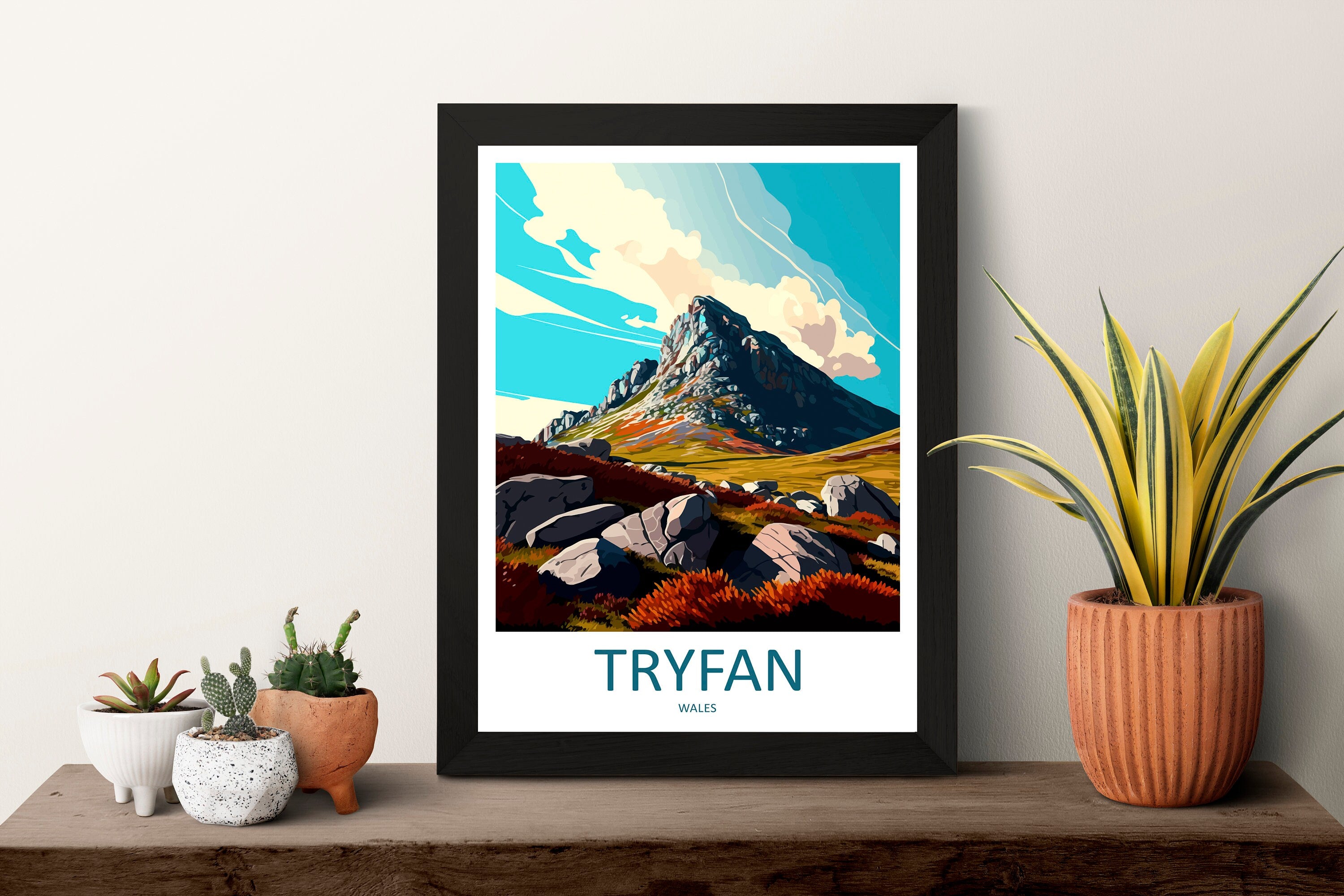 Tryfan Travel Print Wall Art Tryfan Wall Hanging Home Décor Tryfan Gift Art Lovers Welsh Art Lover Gift Tryfan Travel Decor Tryfan Mountain