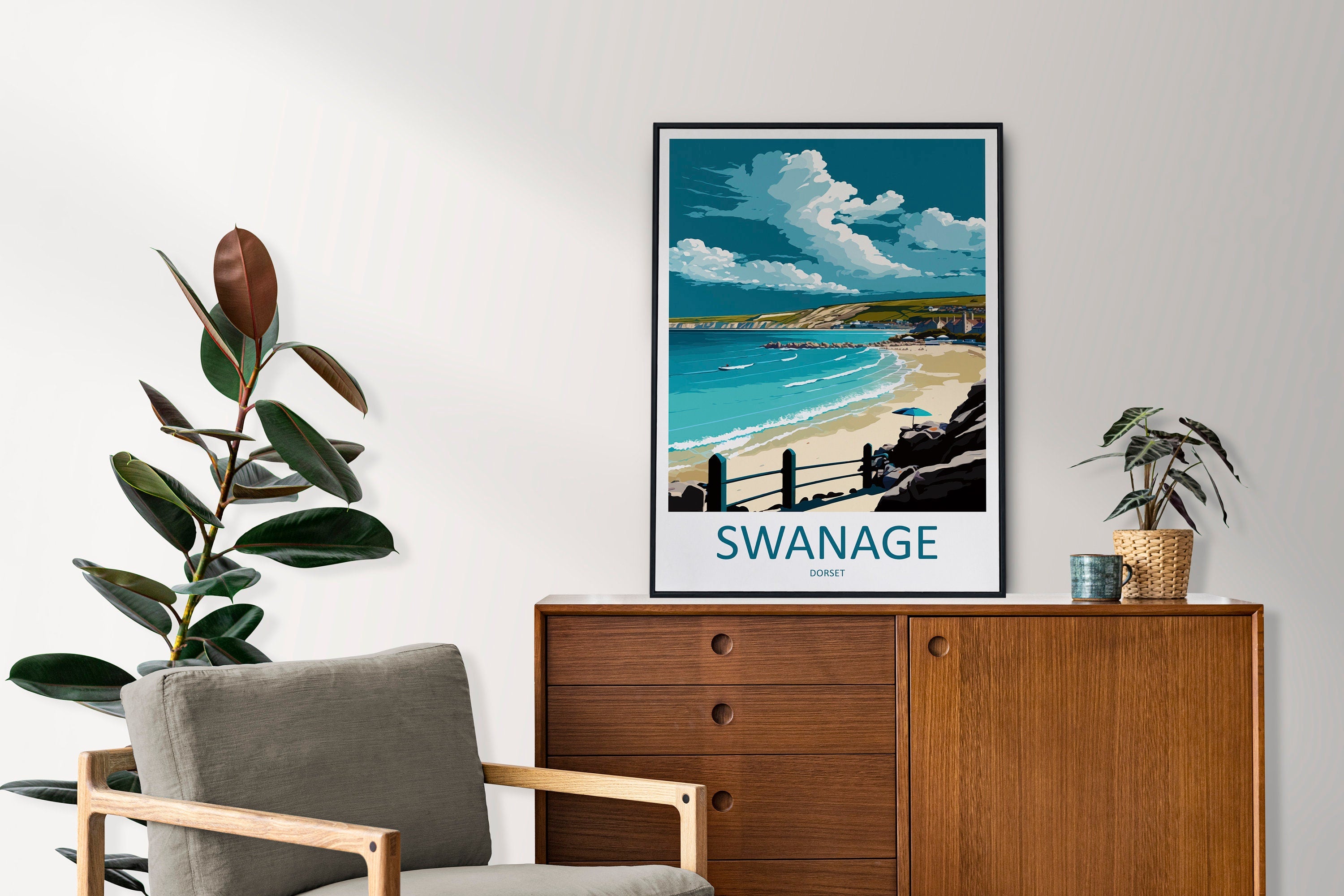 Swanage Travel Print Wall Art Swanage Wall Hanging Home Décor Swanage Gift Art Lovers England Art Lover Gift Swanage Wall Art Poster