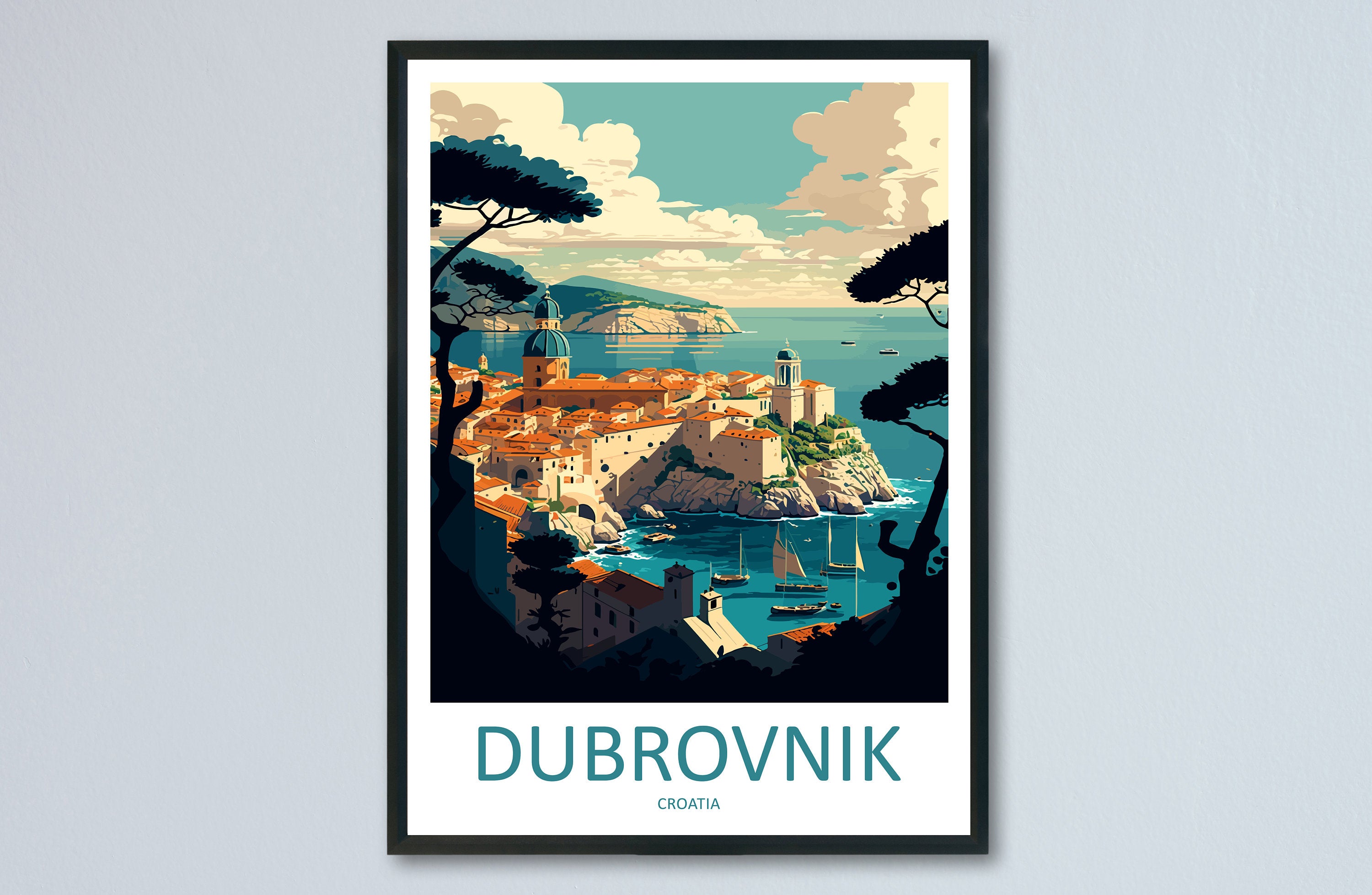 Dubrovnik Travel Print Wall Art Dubrovnik Wall Hanging Home Décor Dubrovnik Gift Art Lovers Croatia Art Lover Gift Dubrovnik Poster