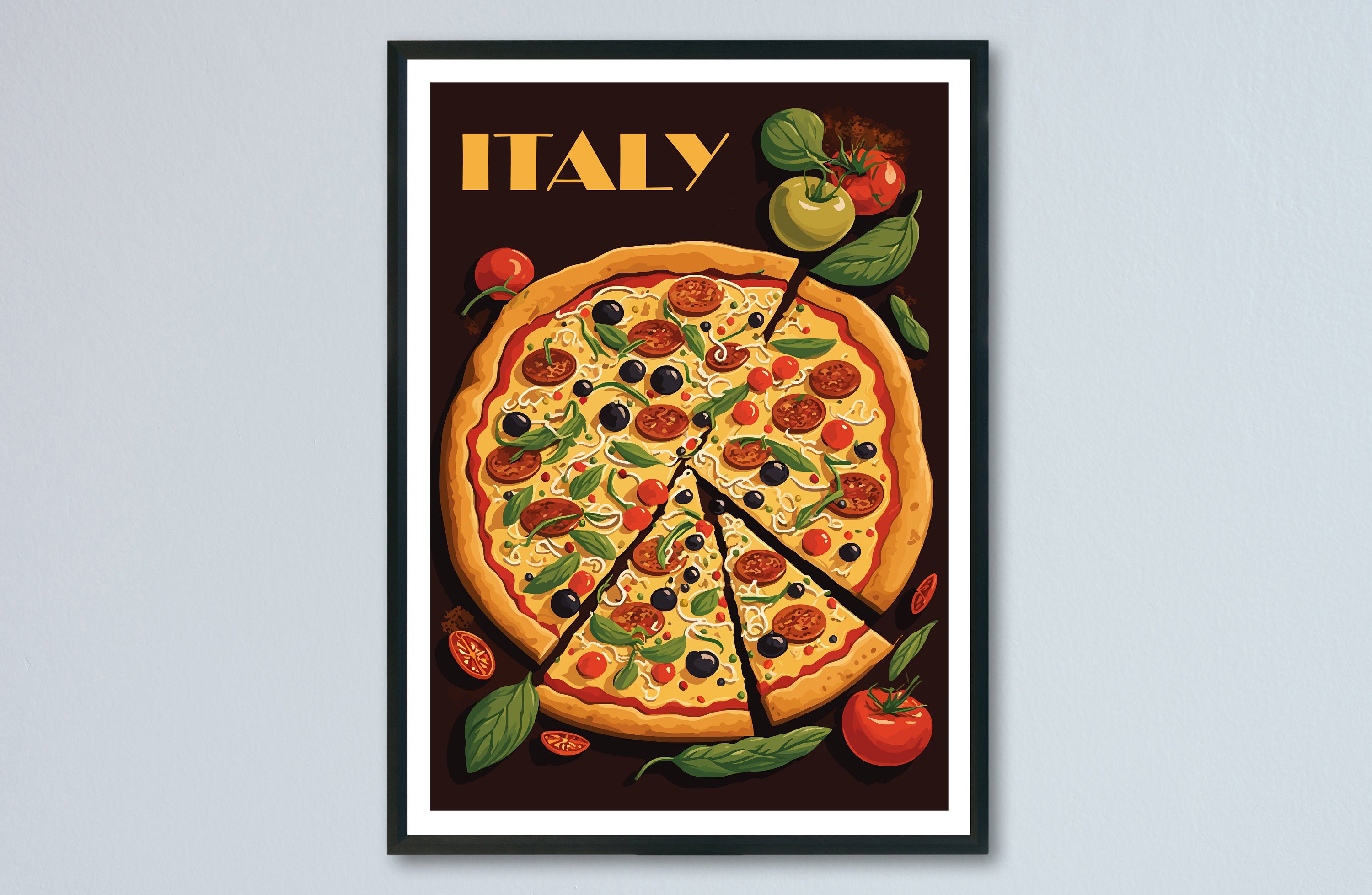 Italy Pizza Travel Print Wall Art Italy Pizza Wall Hanging Home Décor Italy Pizza Gift Art Lovers Italy Art Lover Gift Print Pizza Travel