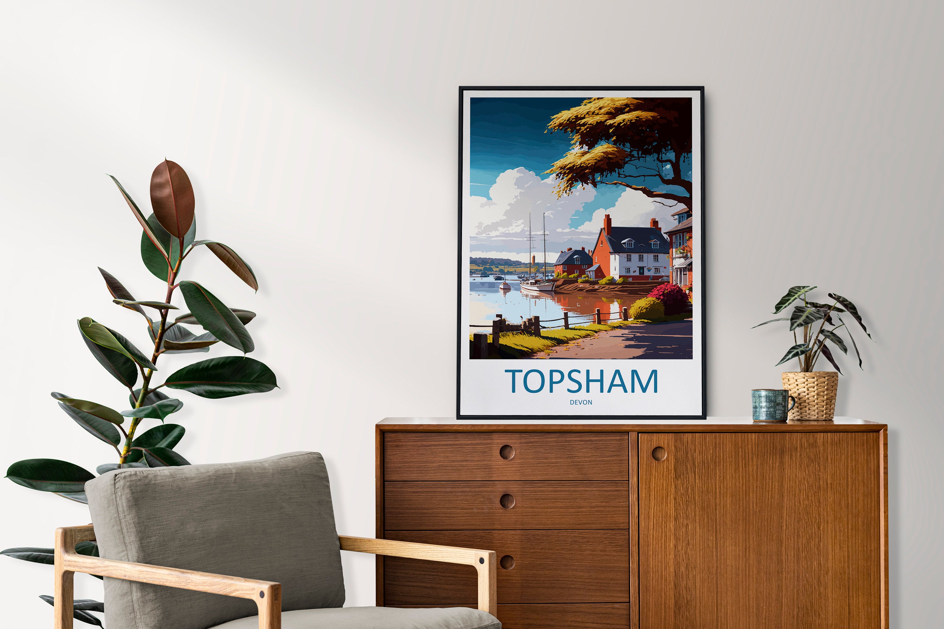 Topsham Travel Print Wall Art Topsham Wall Hanging Home Décor Topsham Gift Art Lovers England Art Lover Gift Topsham Art