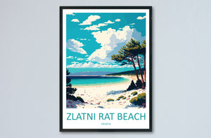 Zlatni Rat Beach Travel Print Wall Art Zlatni Rat Beach Wall Hanging Home Décor Zlatni Rat Beach Gift Art Lovers Croatia Art Lover Gift