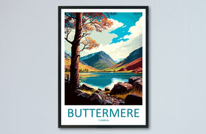 Buttermere Travel Print Wall Art Buttermere Wall Hanging Home Decoration Buttermere Gift Art Lovers Wall Art Print Art Buttermere Travel Art