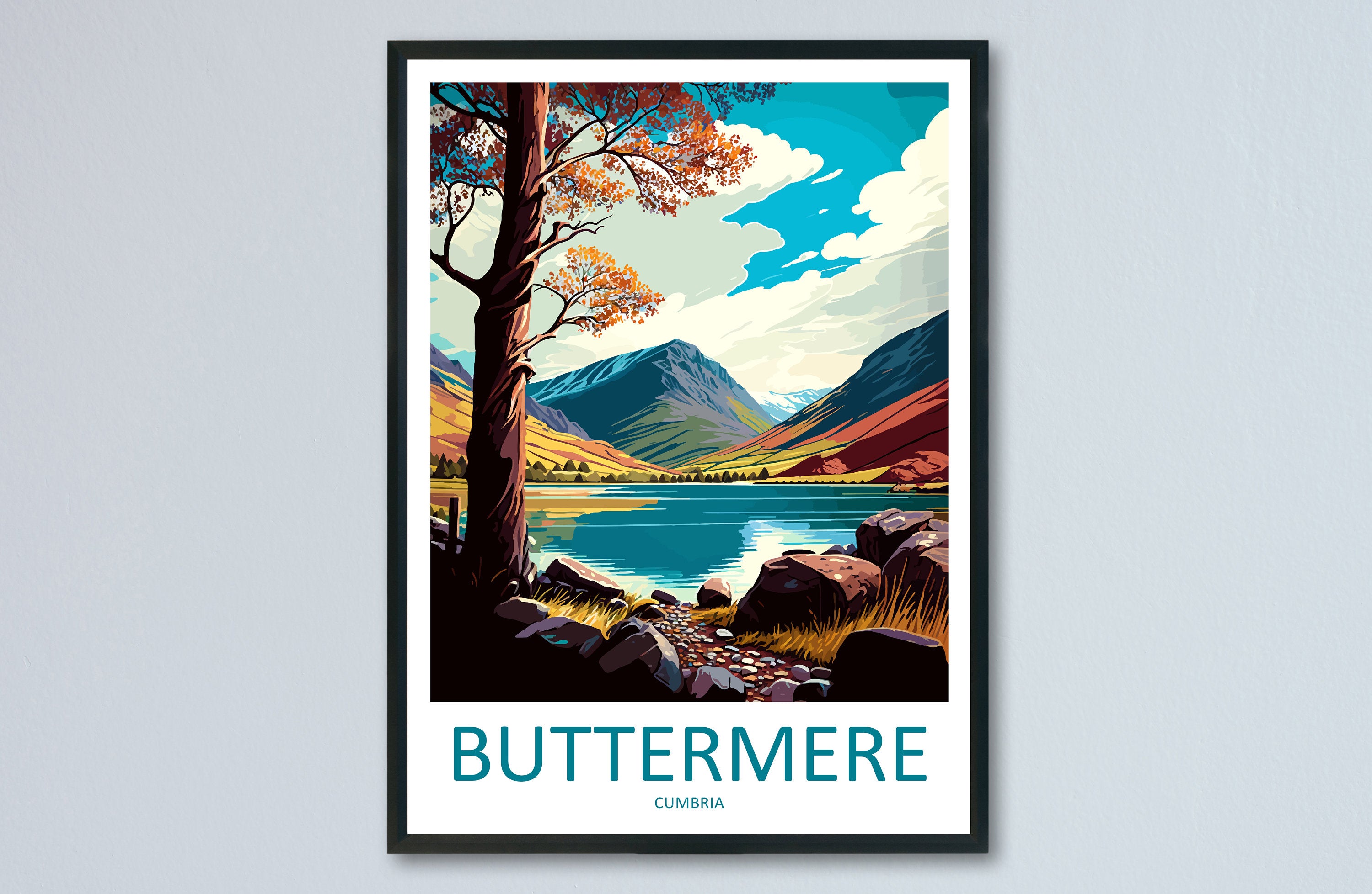 Buttermere Travel Print Wall Art Buttermere Wall Hanging Home Decoration Buttermere Gift Art Lovers Wall Art Print Art Buttermere Travel Art