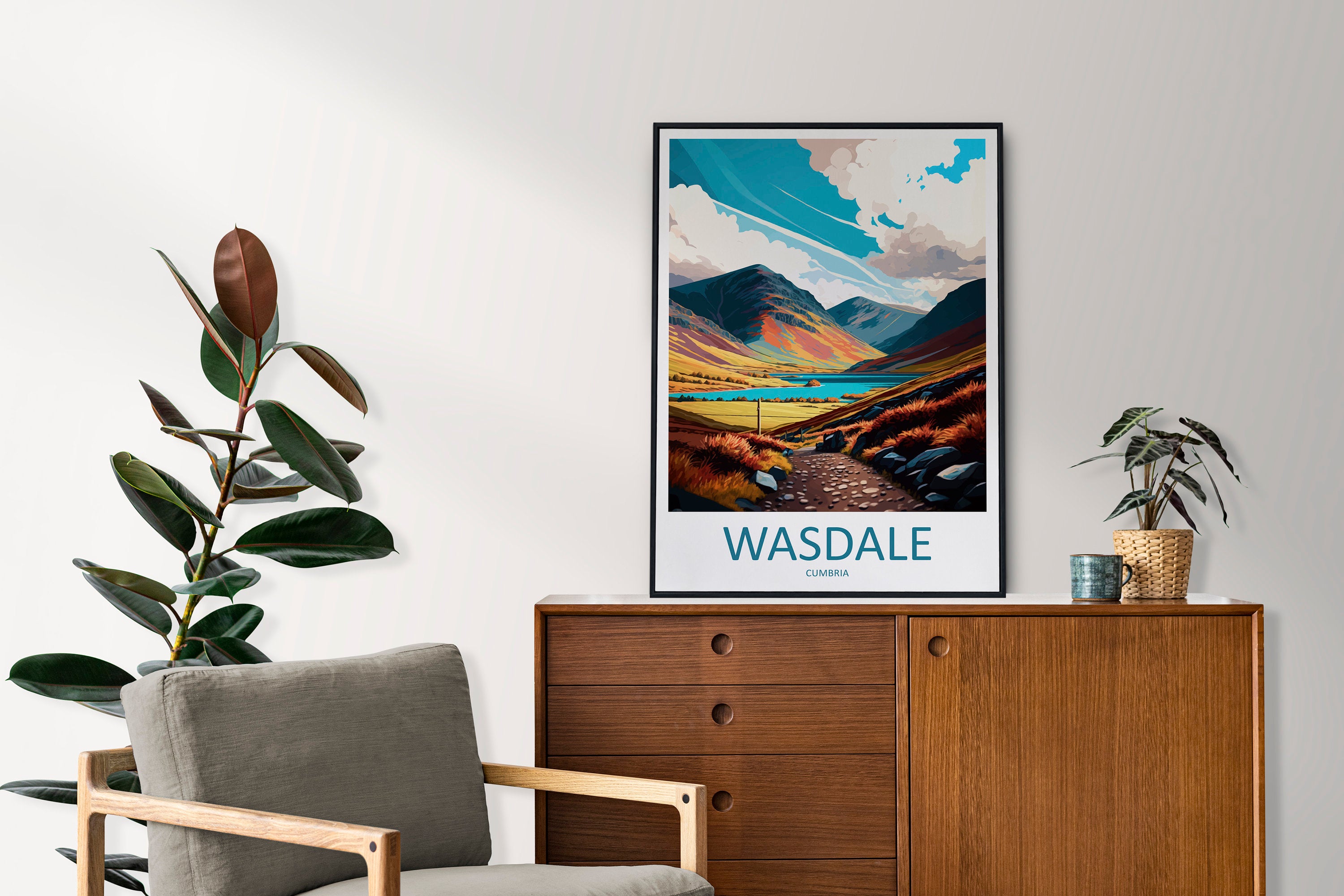 Wasdale Mountain Travel Print Wall Art Wasdale Wall Hanging Home Decoration Wasdale Gift Art Lovers Wall Art Print Art Wasdale Travel Art