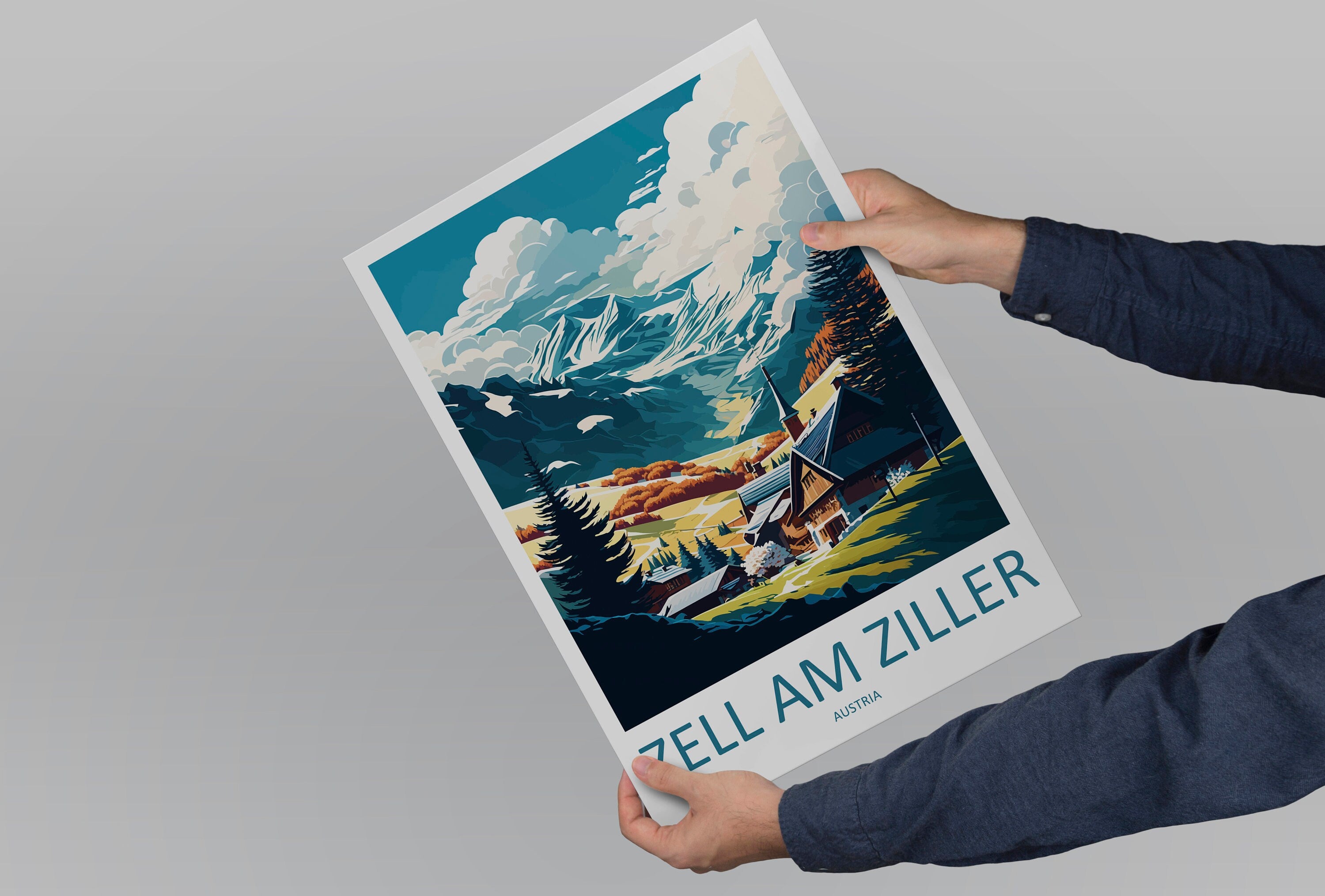 Zell Am Ziller Travel Print Wall Art Zell Am Ziller Wall Hanging Home Décor Zell Am Ziller Gift Art Lovers Austria Art Lover Zell Am Ziller