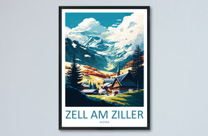 Zell Am Ziller Travel Print Wall Art Zell Am Ziller Wall Hanging Home Décor Zell Am Ziller Gift Art Lovers Austria Art Lover Zell Am Ziller