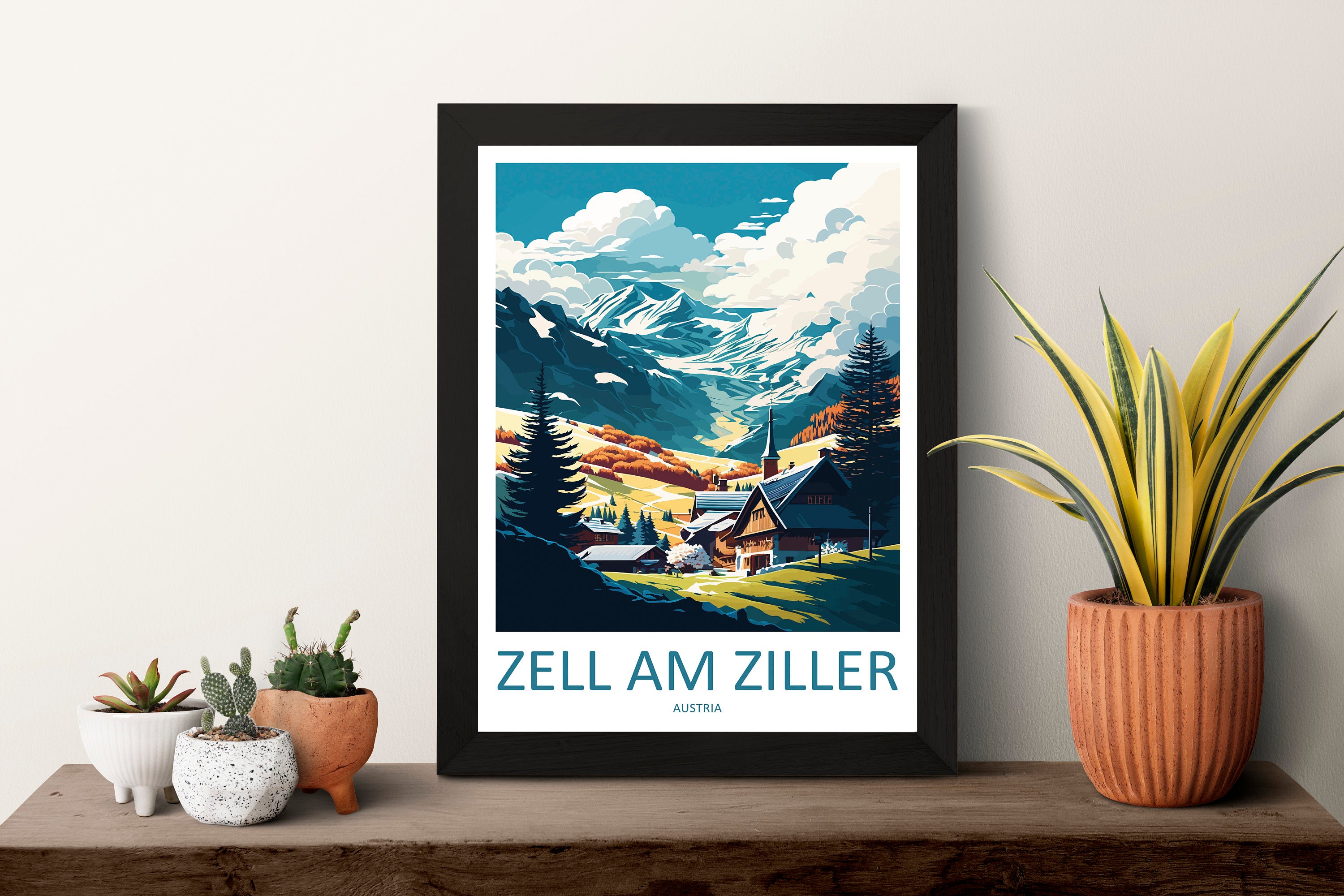 Zell Am Ziller Travel Print Wall Art Zell Am Ziller Wall Hanging Home Décor Zell Am Ziller Gift Art Lovers Austria Art Lover Zell Am Ziller