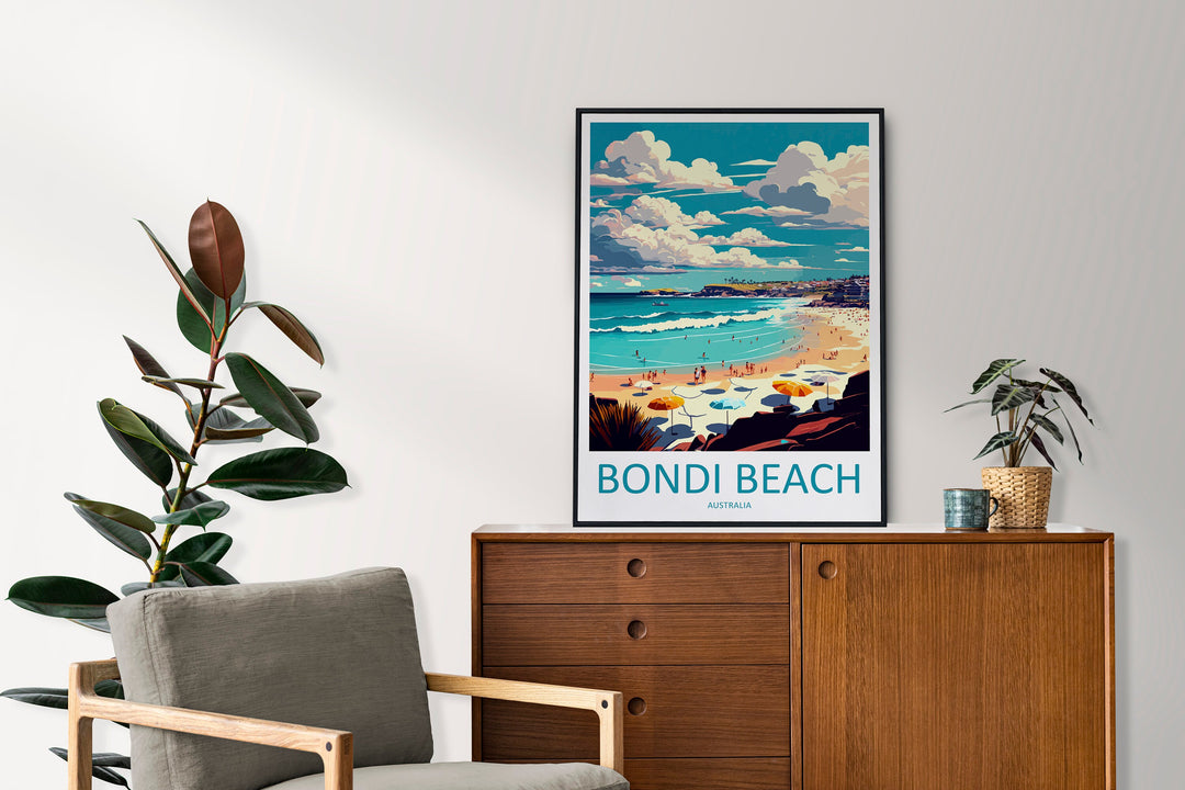 Bondi Beach Travel Print Wall Art Bondi Beach Wall Hanging Home ...