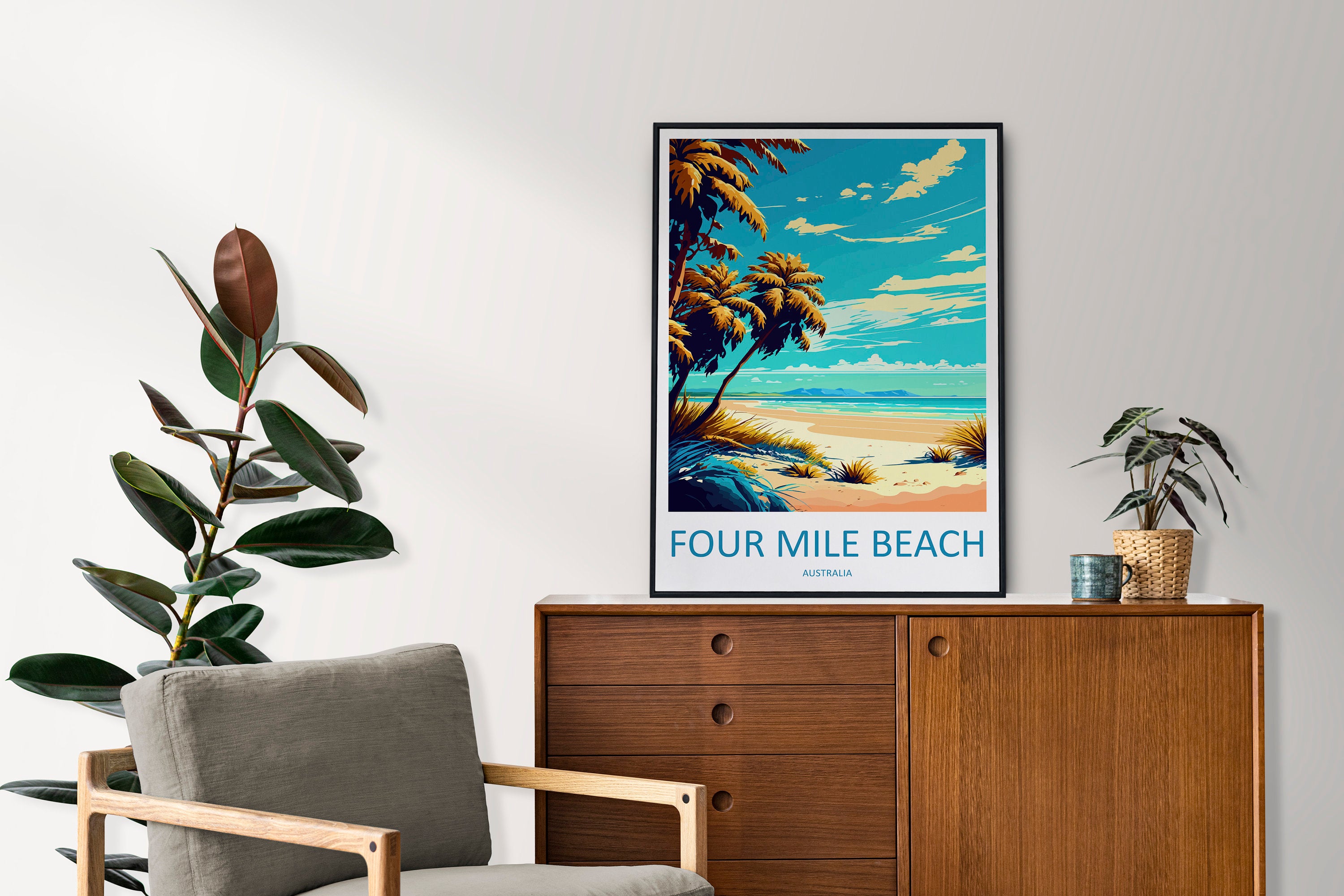 Four Mile Beach Travel Print Wall Art Four Mile Beach Wall Hanging Home Décor Four Mile Beach Gift Art Lovers Wall Art Australia Travel Art