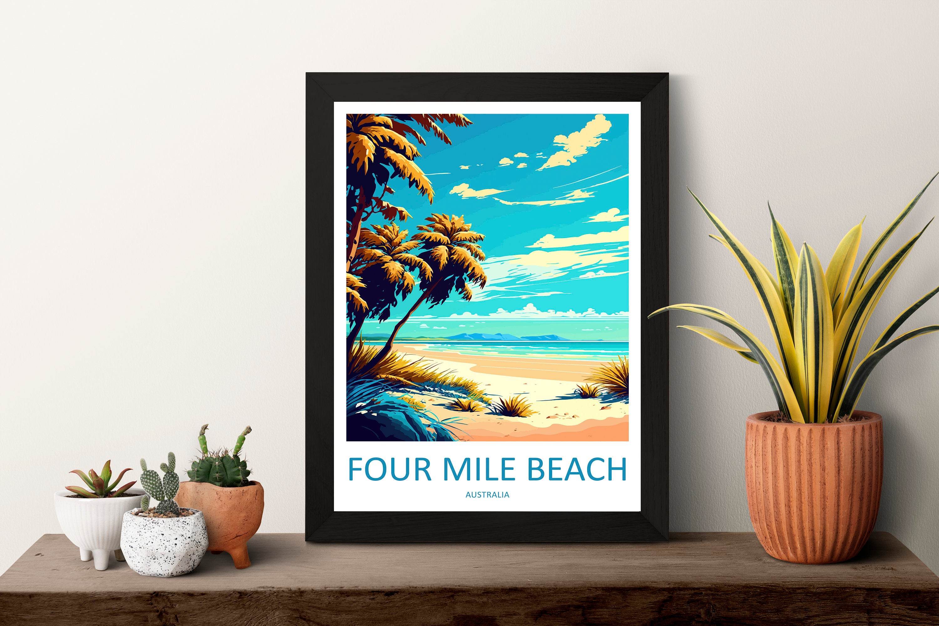 Four Mile Beach Travel Print Wall Art Four Mile Beach Wall Hanging Home Décor Four Mile Beach Gift Art Lovers Wall Art Australia Travel Art