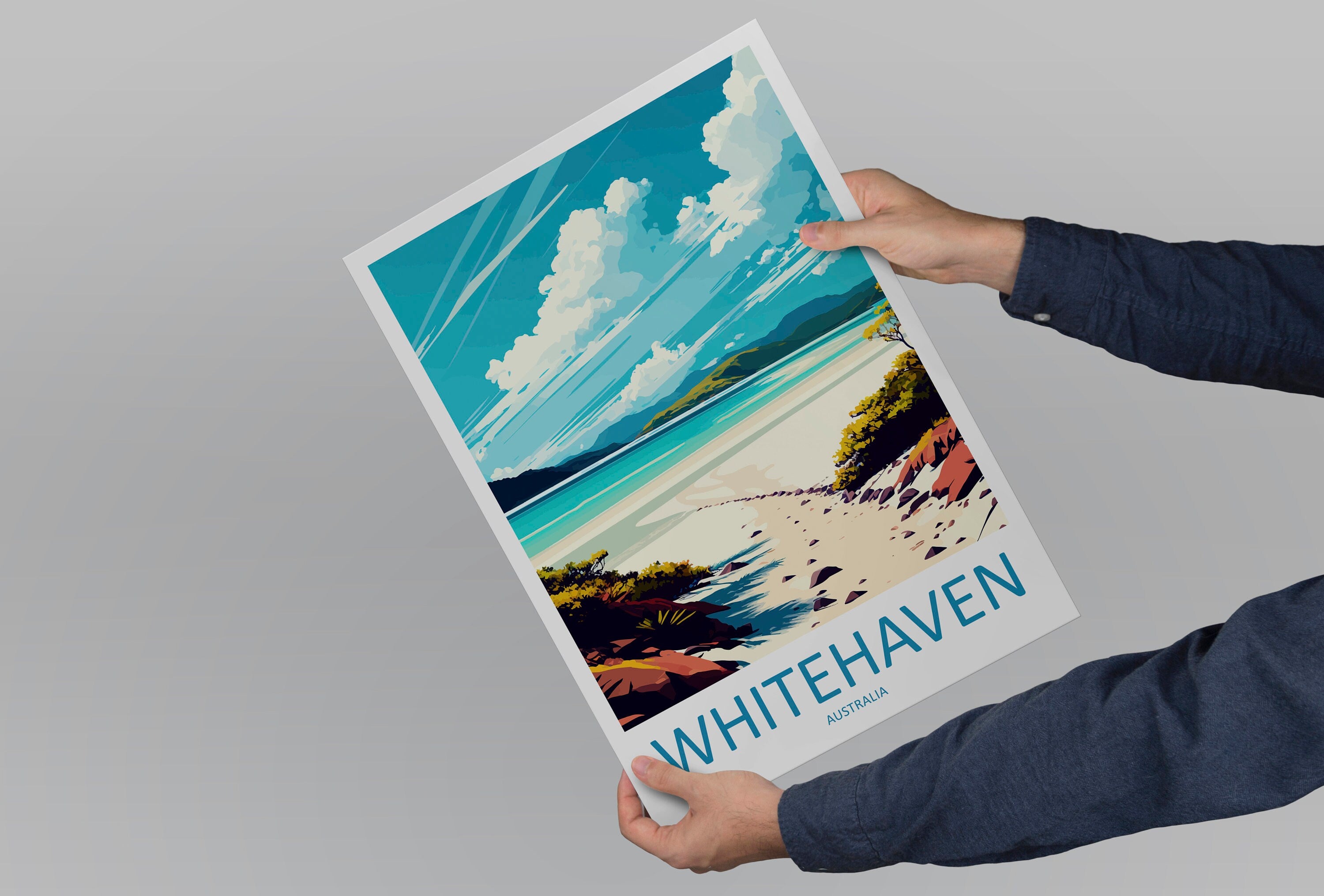 Whitehaven Travel Print Wall Art Whitehaven Wall Hanging Home Décor Whitehaven Gift Art Lovers Wall Art Australia Travel Print Whitehaven