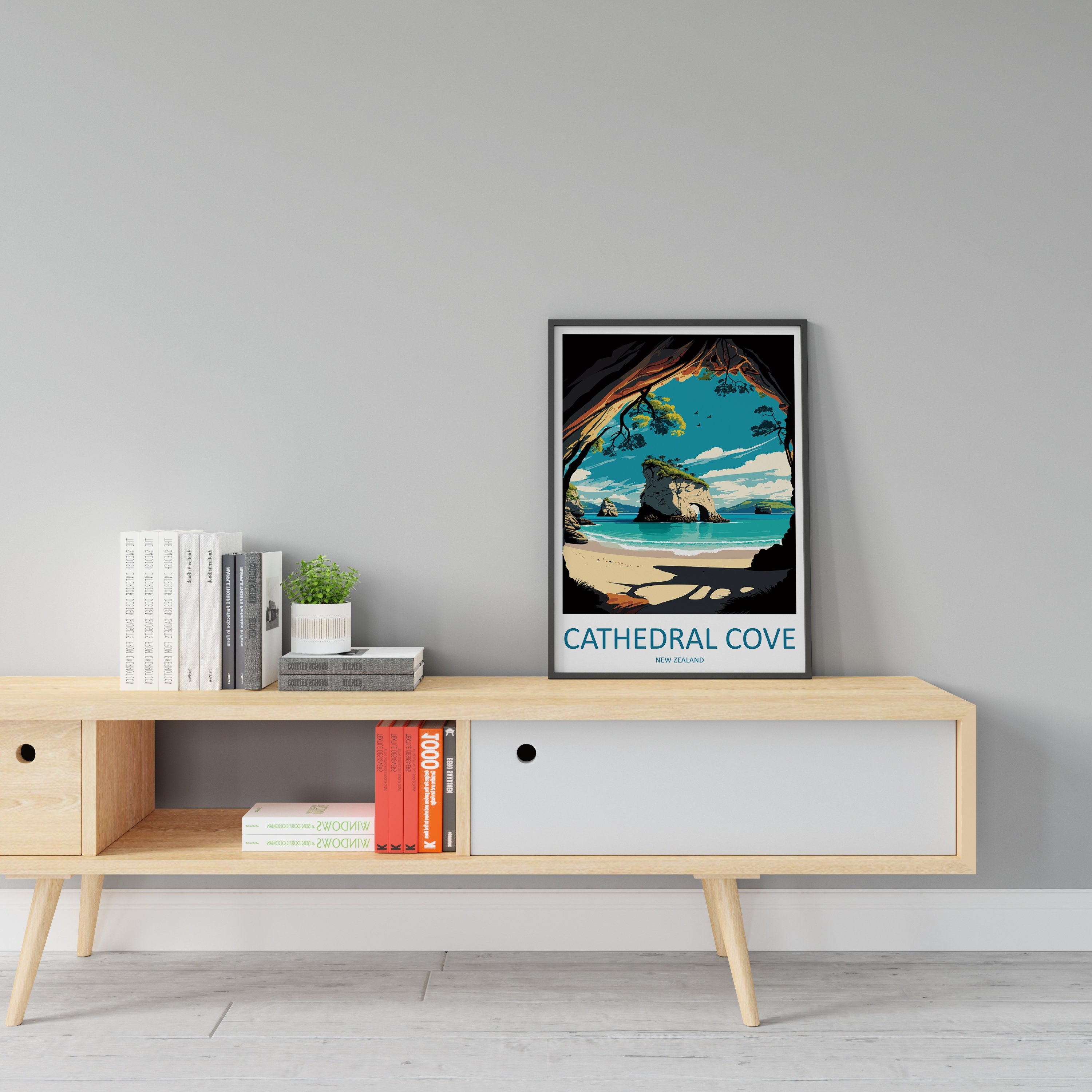 Cathedral Cove Travel Print Wall Art Cathedral Cove Wall Hanging Home Décor Cathedral Cove Gift Art Lovers New Zealand Art Lover Gift Print
