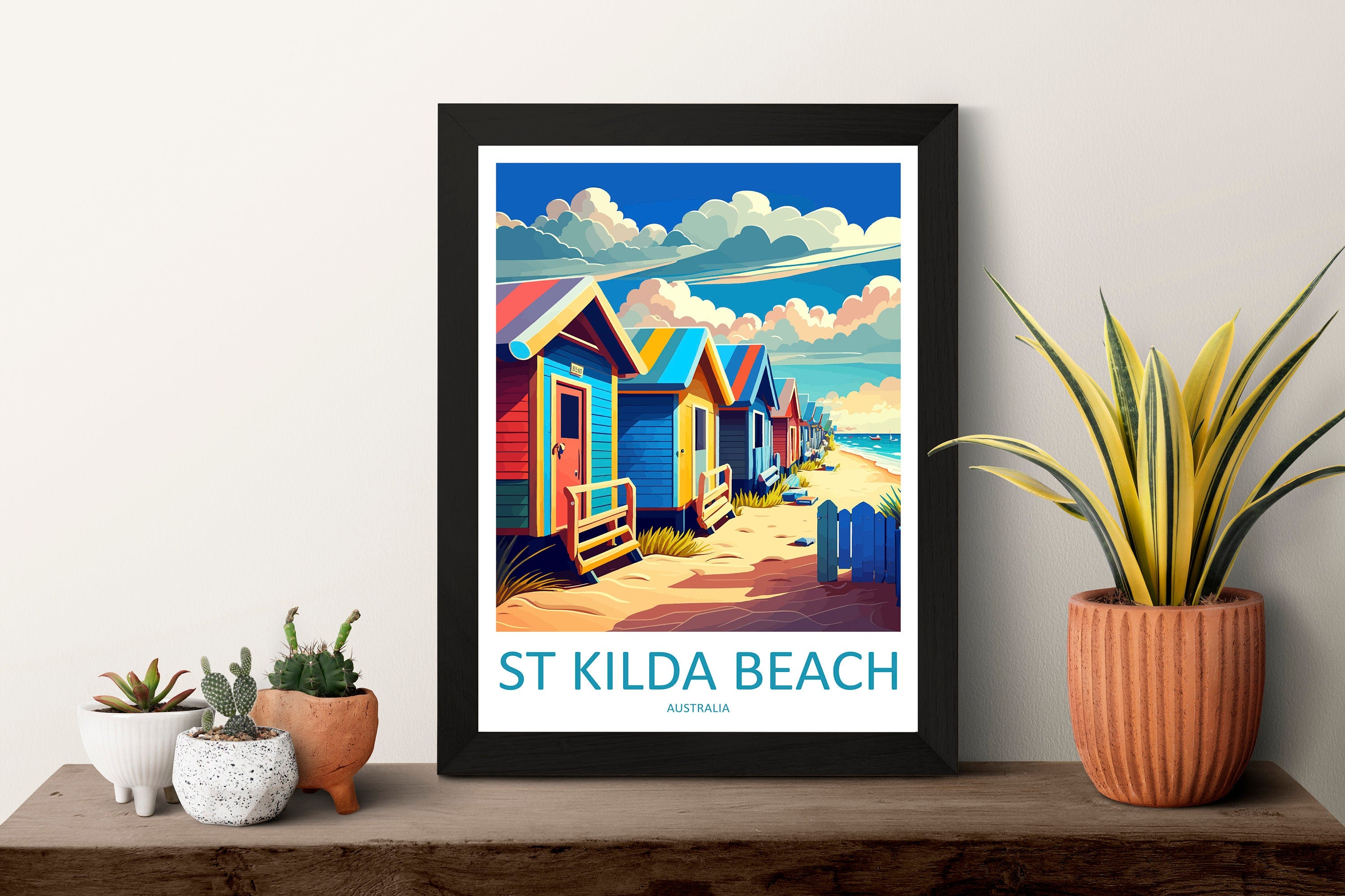 St Kilda Beach Travel Print Wall Art St Kilda Beach Wall Hanging Home Décor St Kilda Beach Gift Art Lovers Wall Art Australia Travel Print