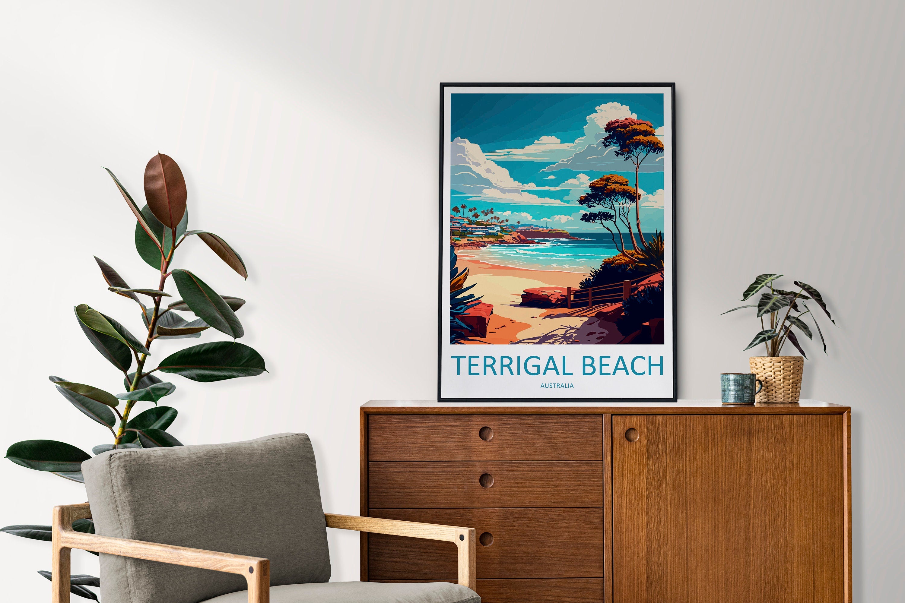 Terrigal Beach Travel Print Wall Art Terrigal Beach Wall Hanging Home Décor Terrigal Beach Gift Art Lovers Wall Art Australia Travel Print