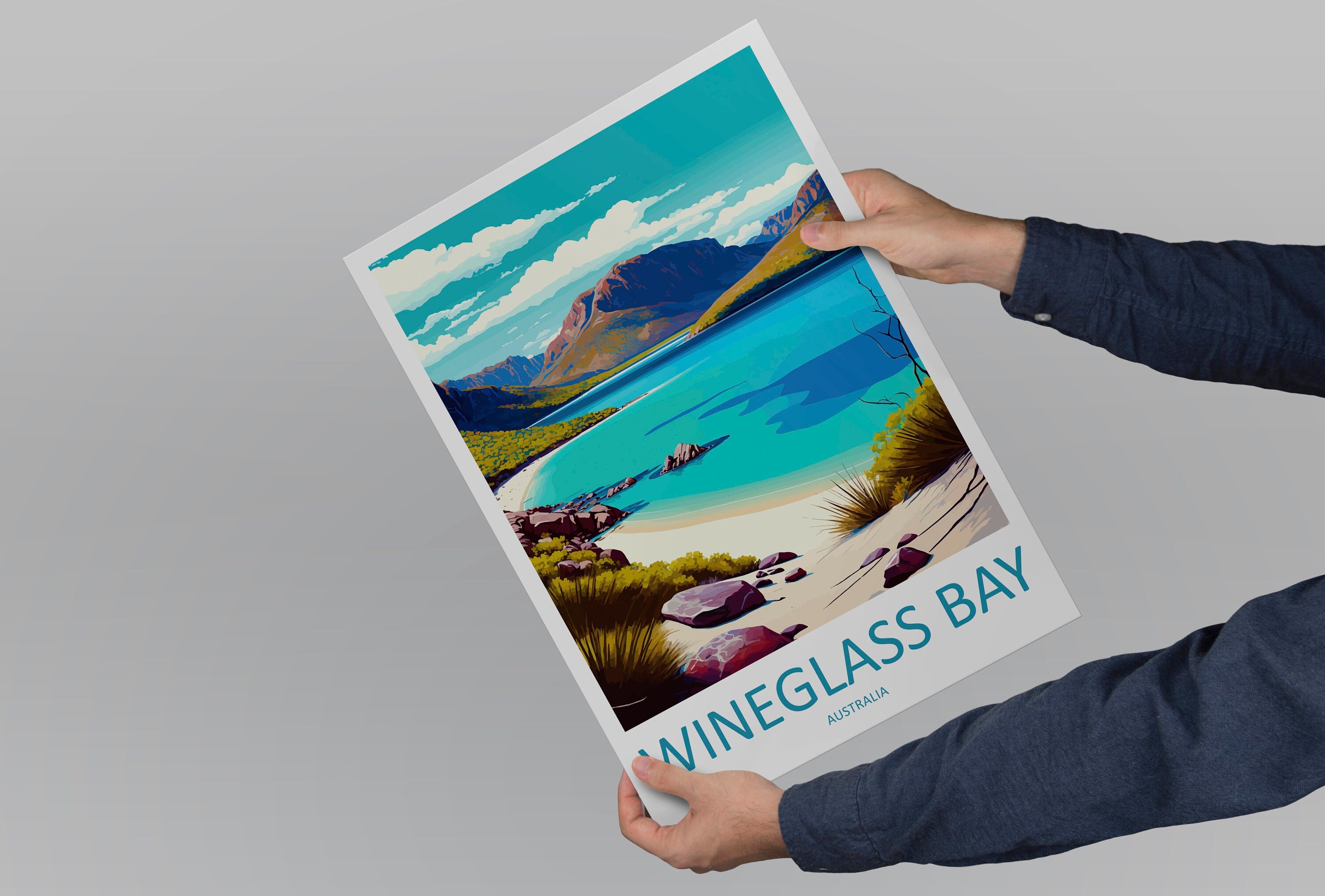 Wineglass Bay Travel Print Wall Art Wineglass Bay Wall Hanging Home Décor Wineglass Bay Gift Art Lovers Wall Art Australia Travel Art