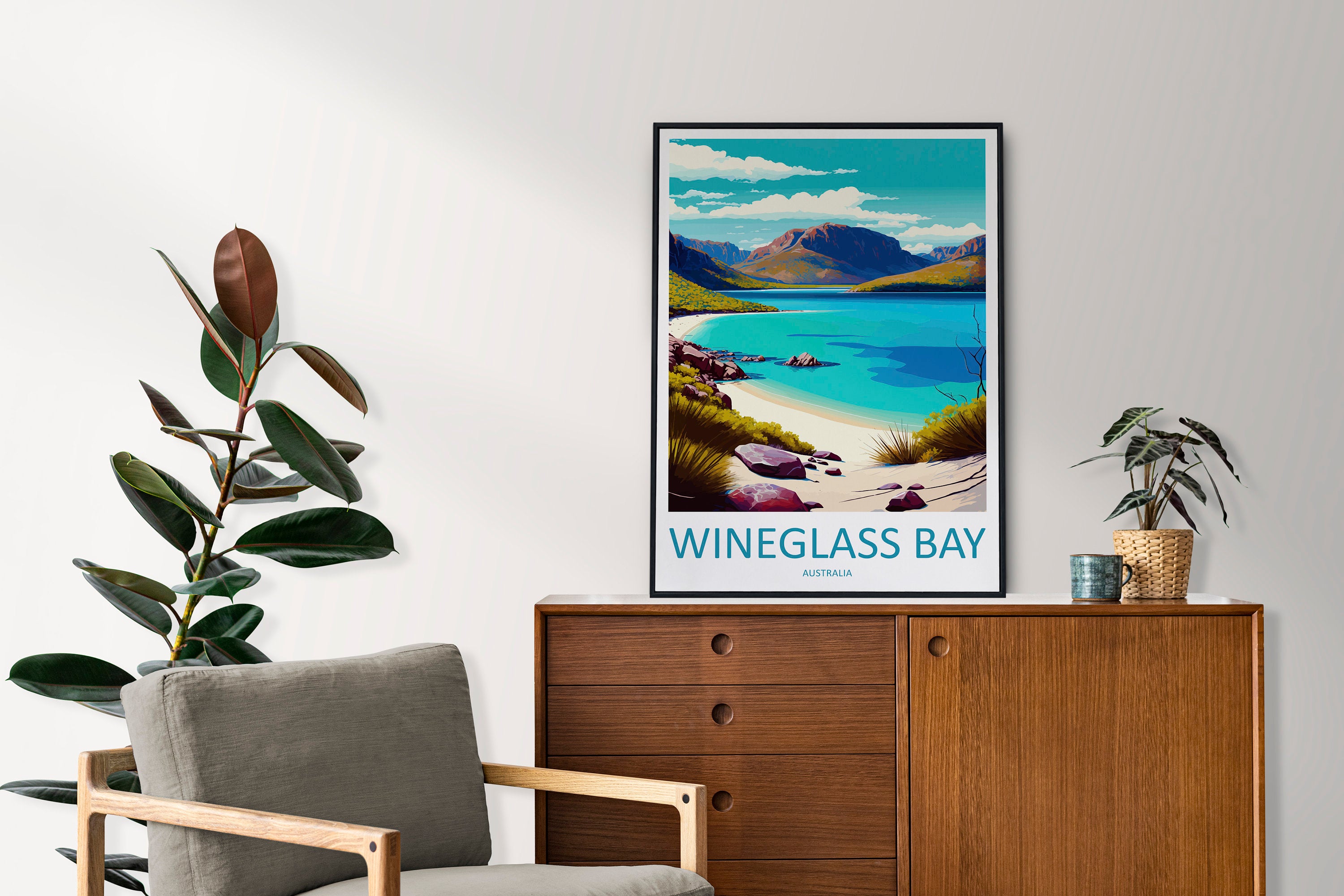 Wineglass Bay Travel Print Wall Art Wineglass Bay Wall Hanging Home Décor Wineglass Bay Gift Art Lovers Wall Art Australia Travel Art