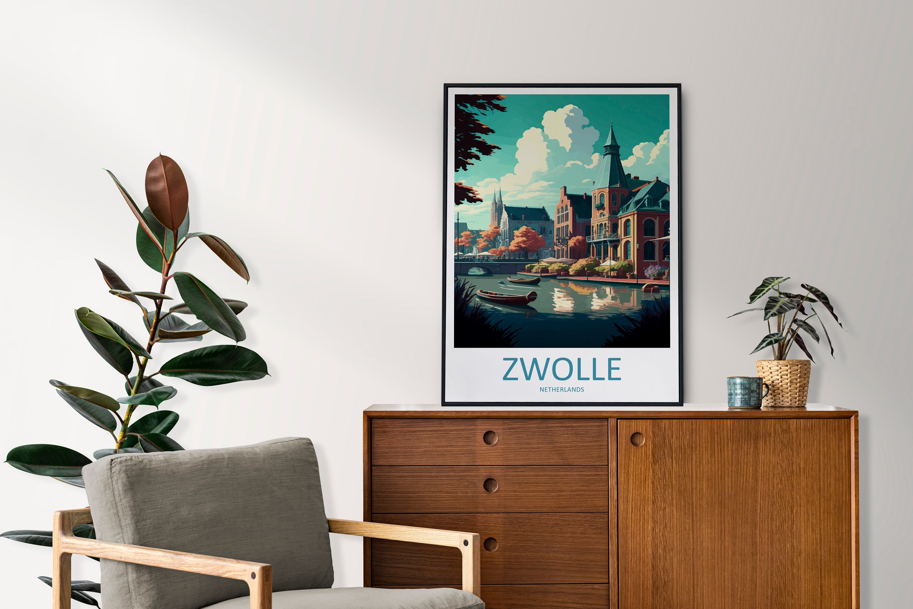 Zwolle Travel Print Wall Art Zwolle Wall Hanging Home Décor Zwolle Gift Art Lovers Netherlands Art Lover Gift Zwolle Travel Art
