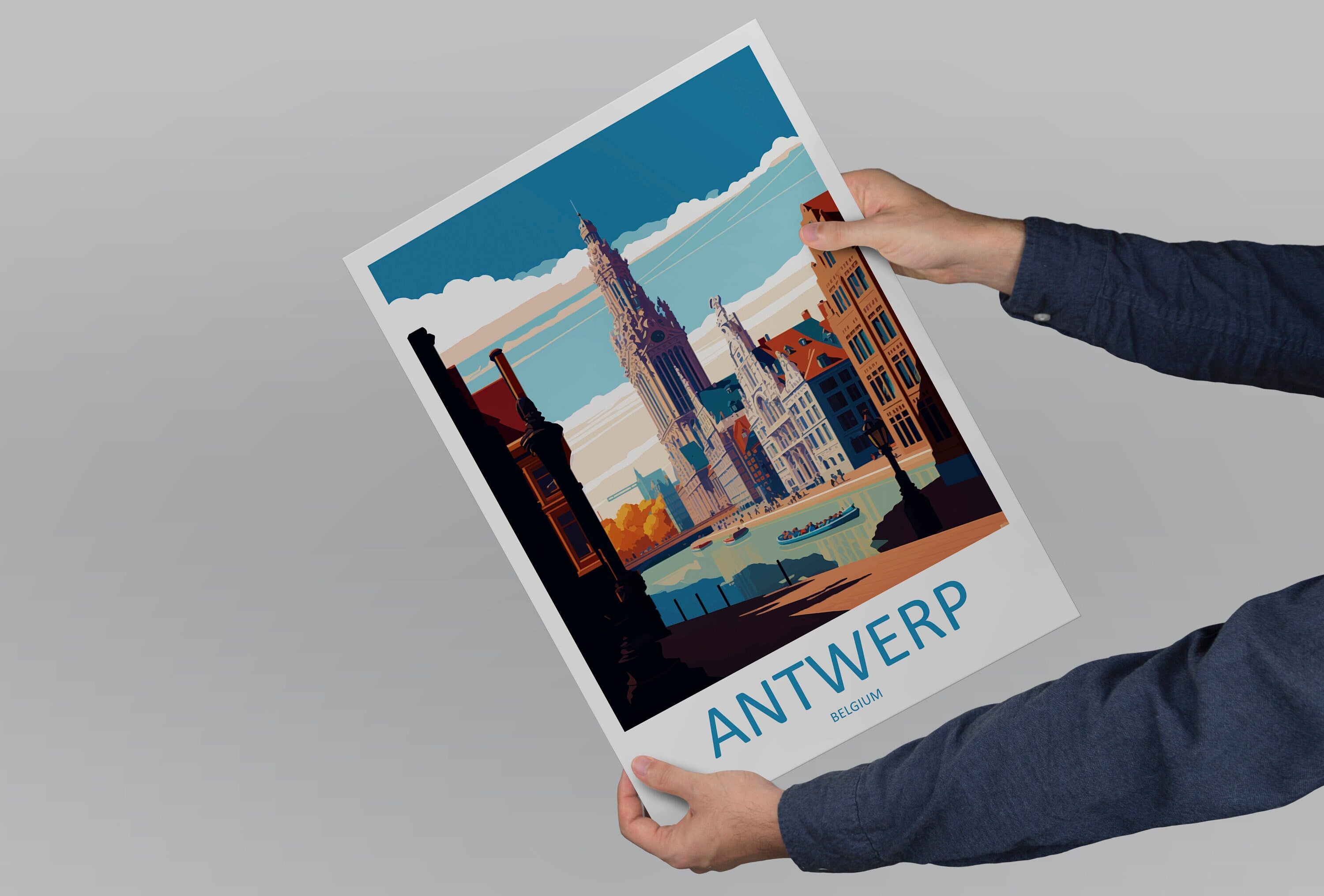 Antwerp Travel Print Wall Art Antwerp Wall Hanging Home Décor Antwerp Gift Art Lovers Belgium Art Lover Gift Antwerp Wall Décor