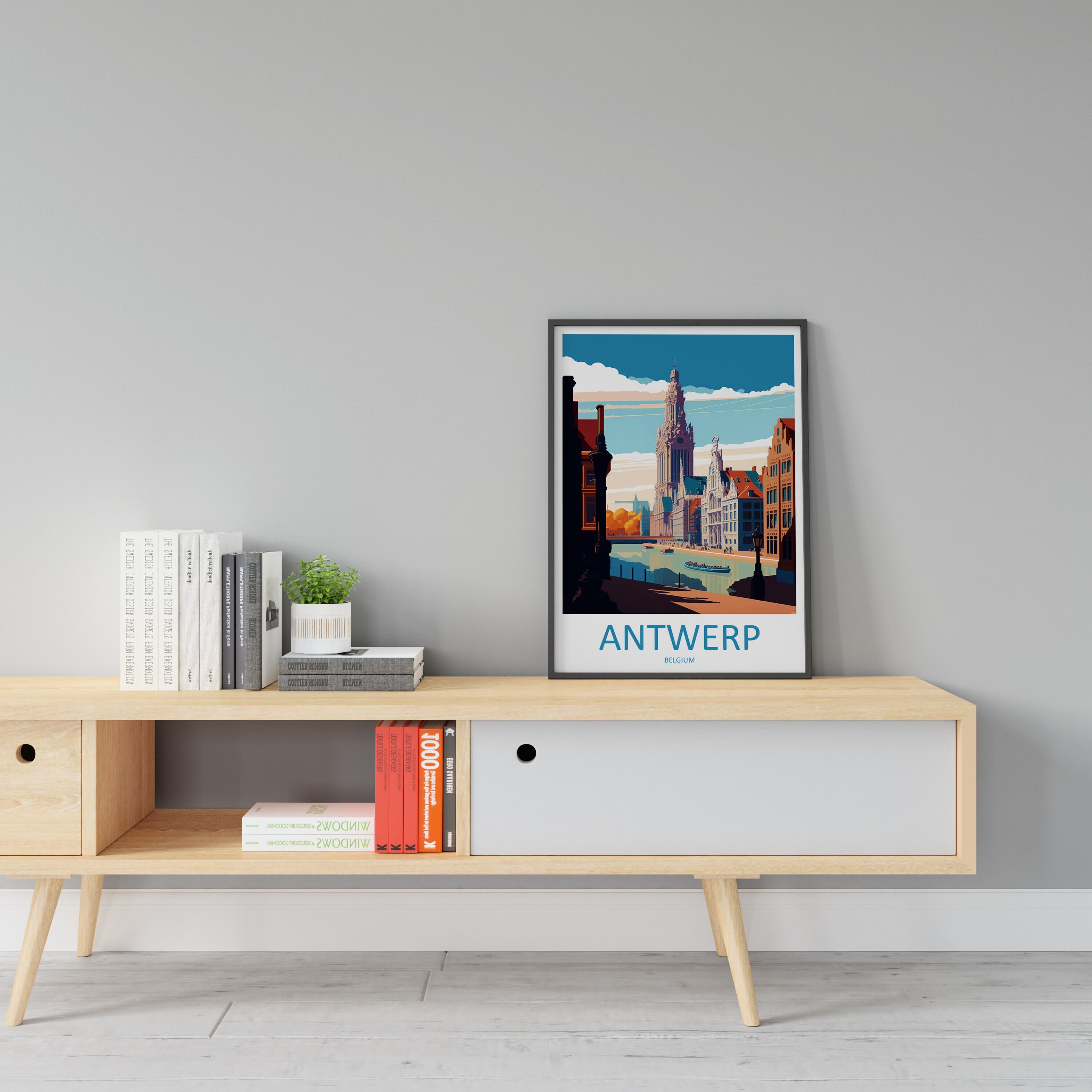 Antwerp Travel Print Wall Art Antwerp Wall Hanging Home Décor Antwerp Gift Art Lovers Belgium Art Lover Gift Antwerp Wall Décor