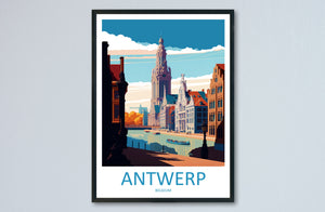 Antwerp Travel Print Wall Art Antwerp Wall Hanging Home Décor Antwerp Gift Art Lovers Belgium Art Lover Gift Antwerp Wall Décor