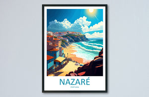 Nazaré Travel Print Wall Art Nazaré Wall Hanging Home Décor Nazaré Gift Art Lovers Portugal Art Lover Gift Nazaré Wall Décor